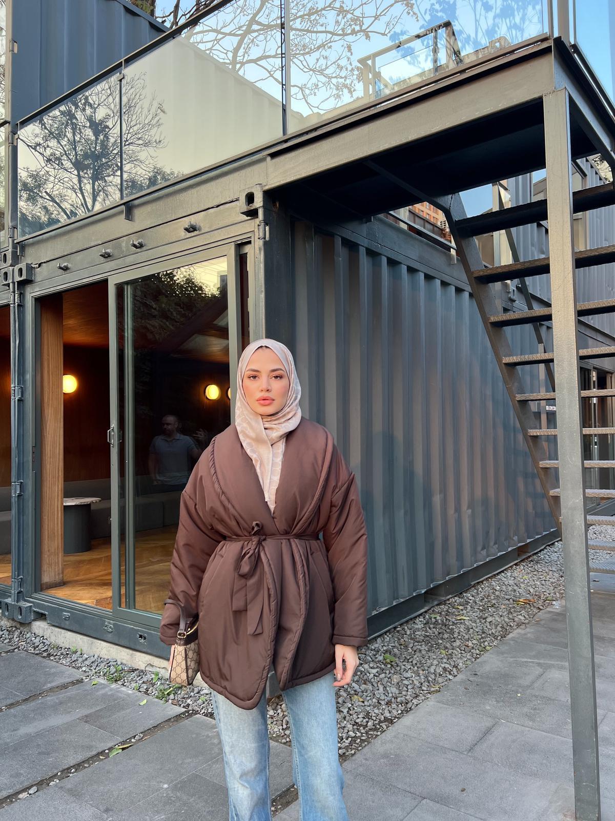 Qess Şişme Mont - Kahve