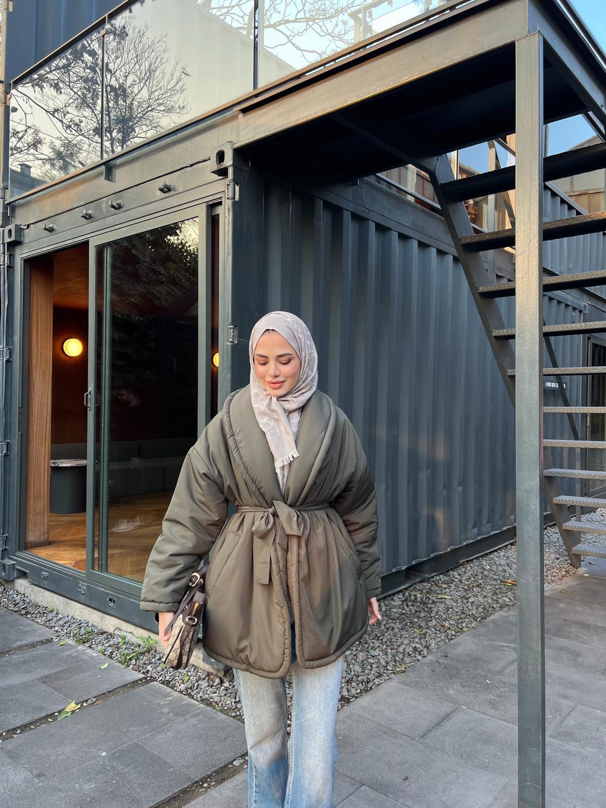 Qess Şişme Mont - Yeşil