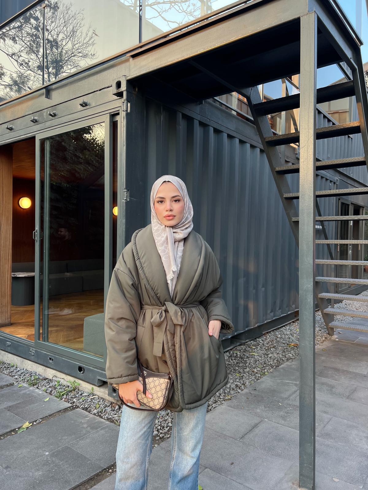 Qess Şişme Mont - Yeşil