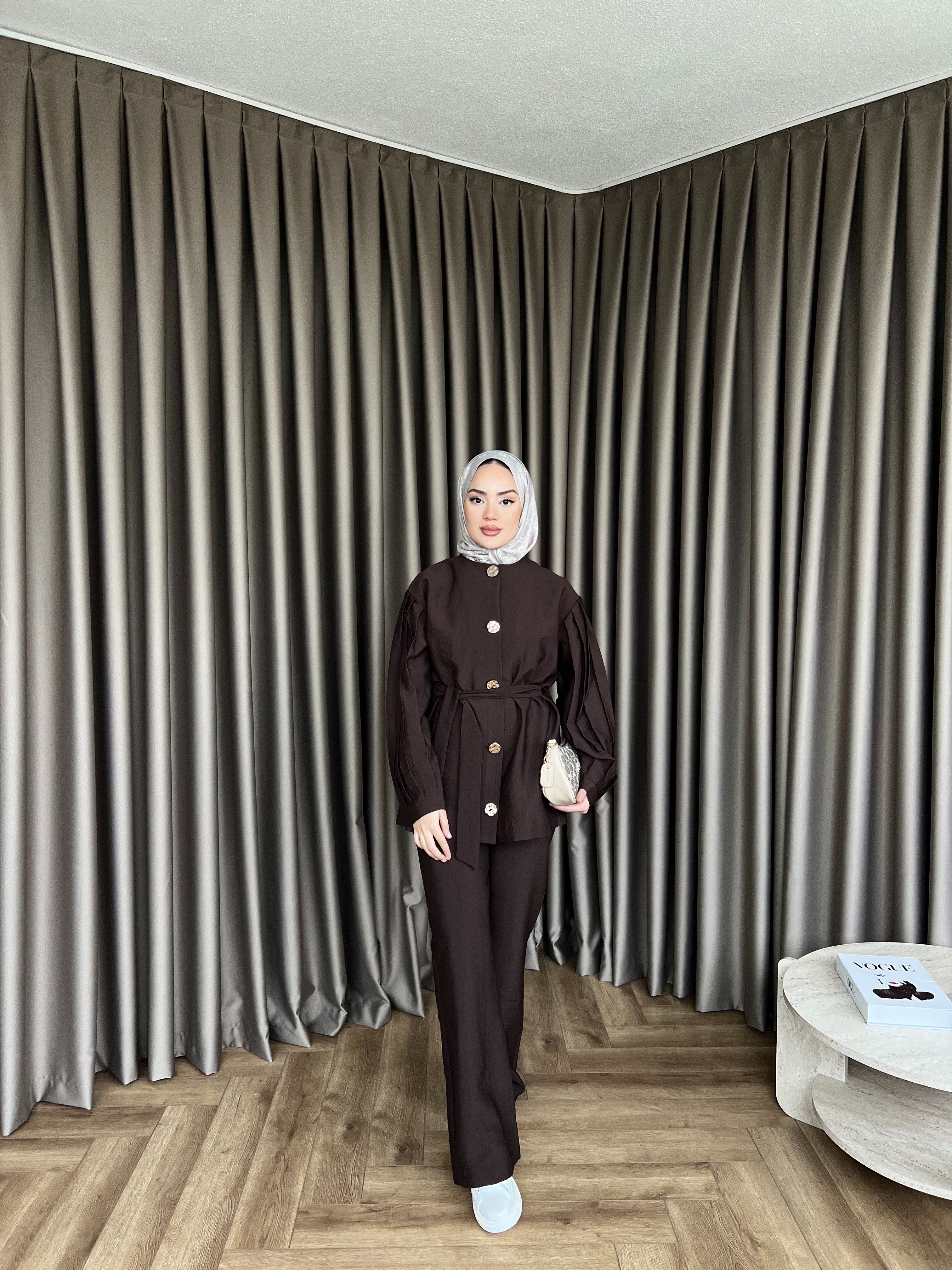 Rakkas Düğmeli Takım - Kahve