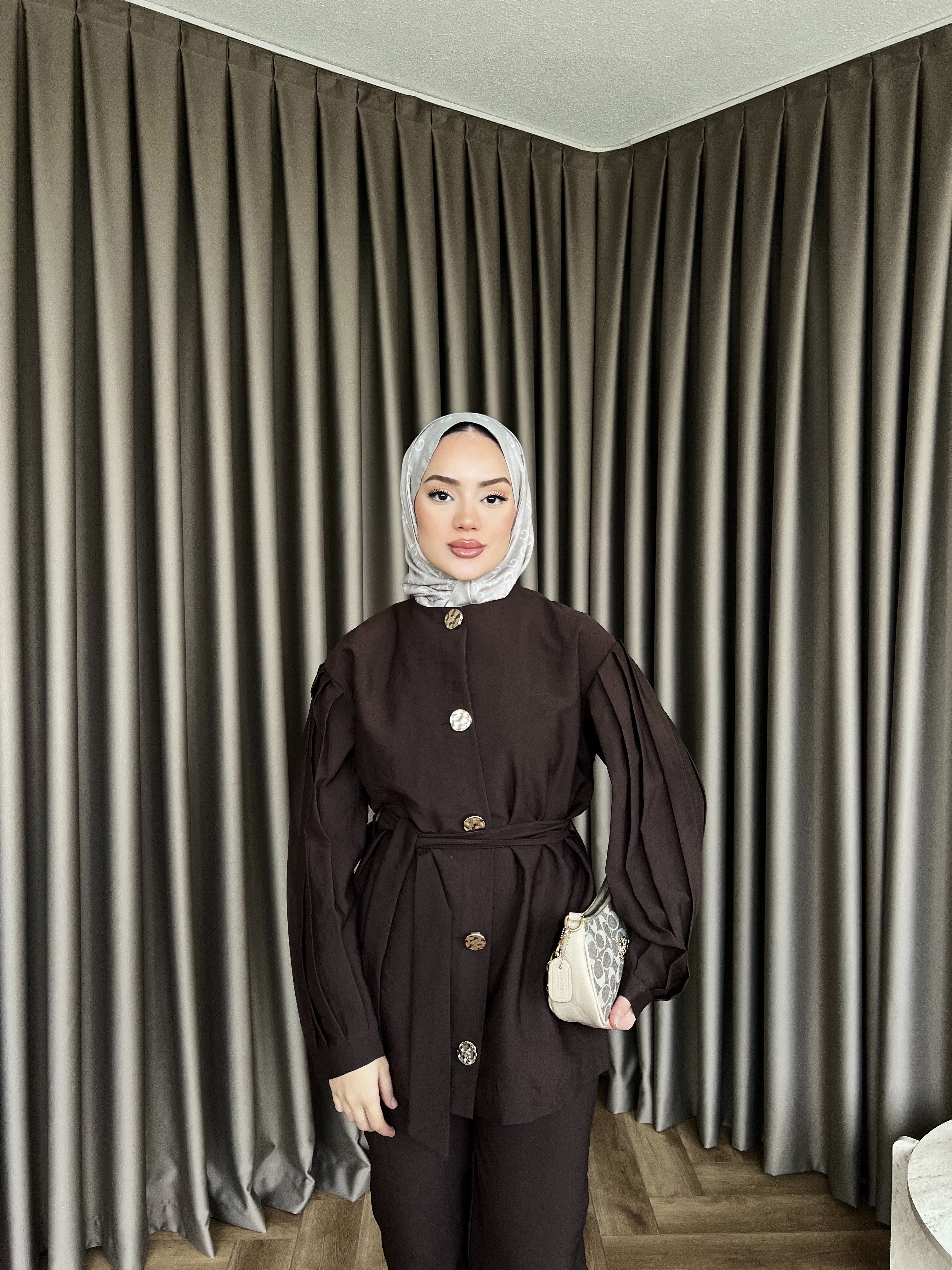 Rakkas Düğmeli Takım - Kahve