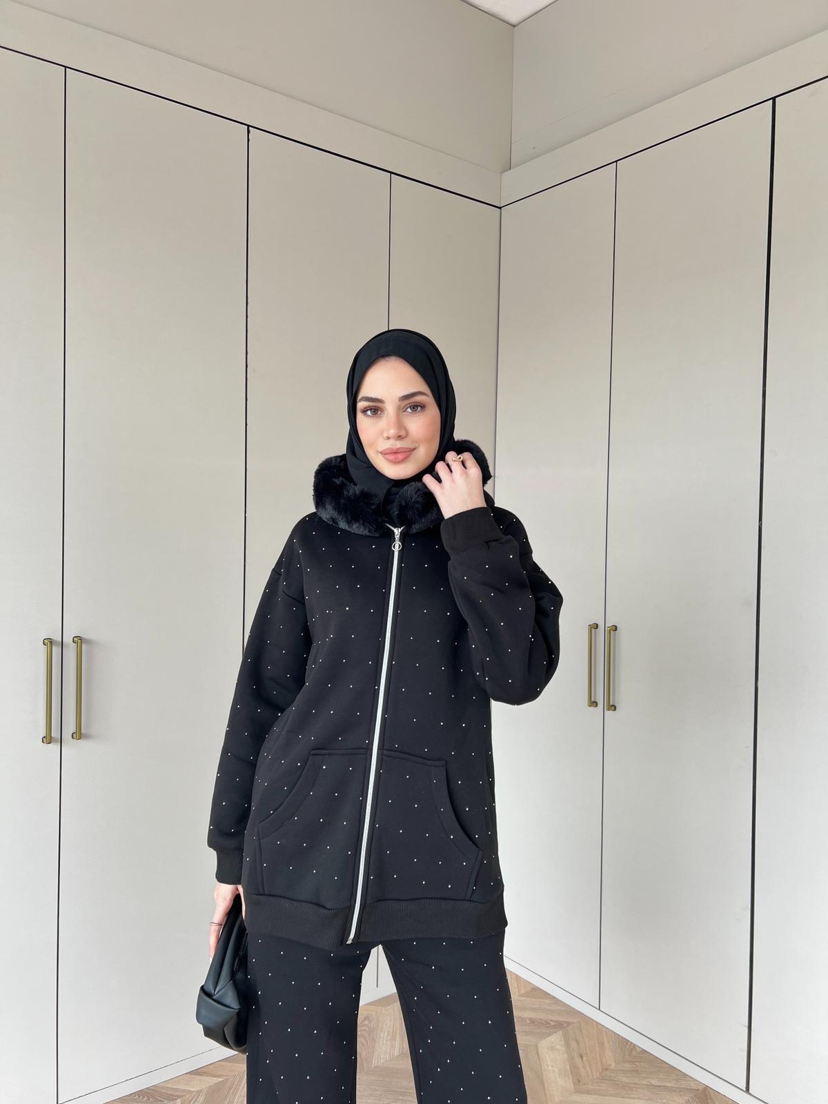 Reyta Taşlı Takım - Siyah