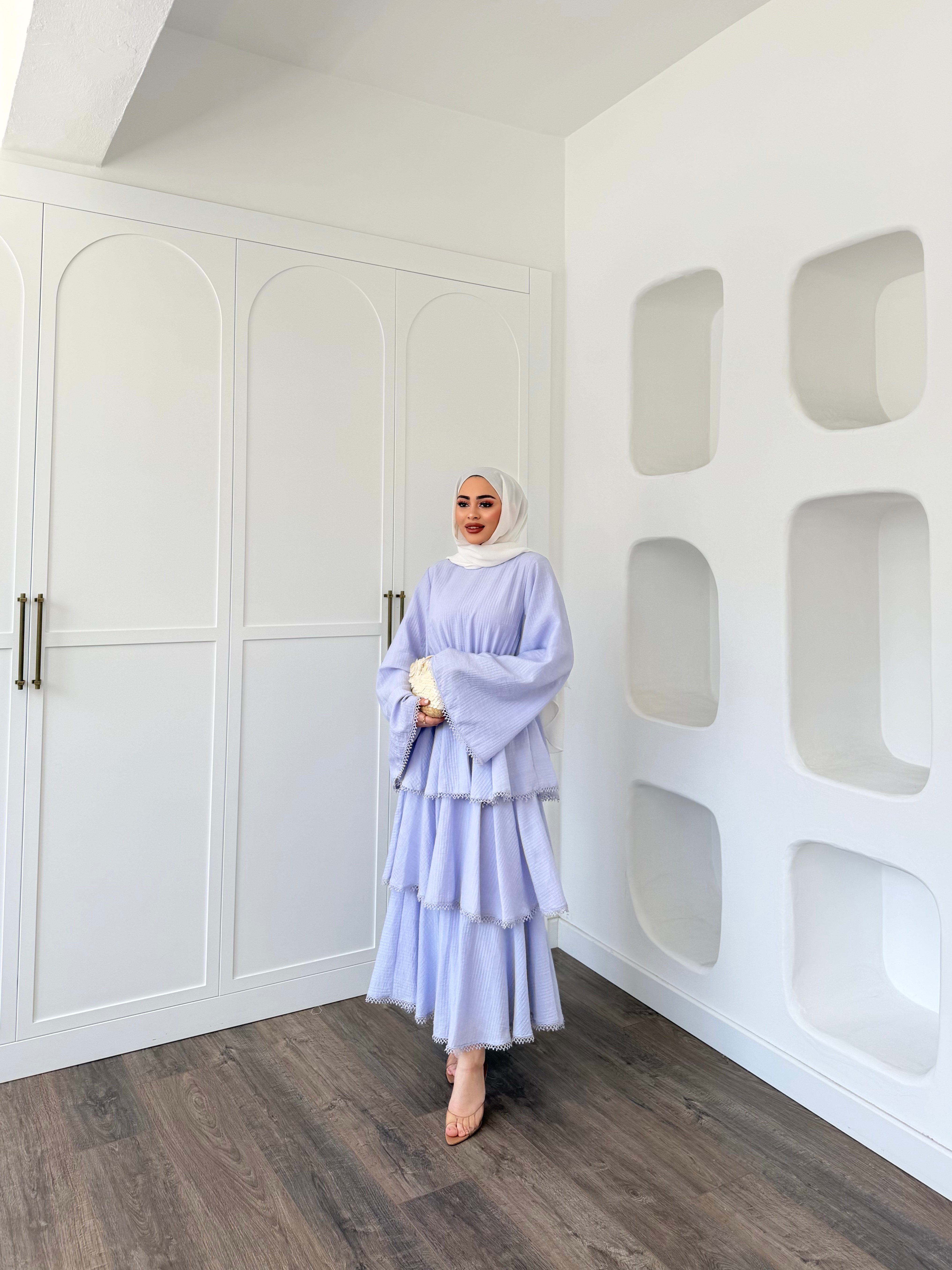Reyya Müslin Elbise - Lila