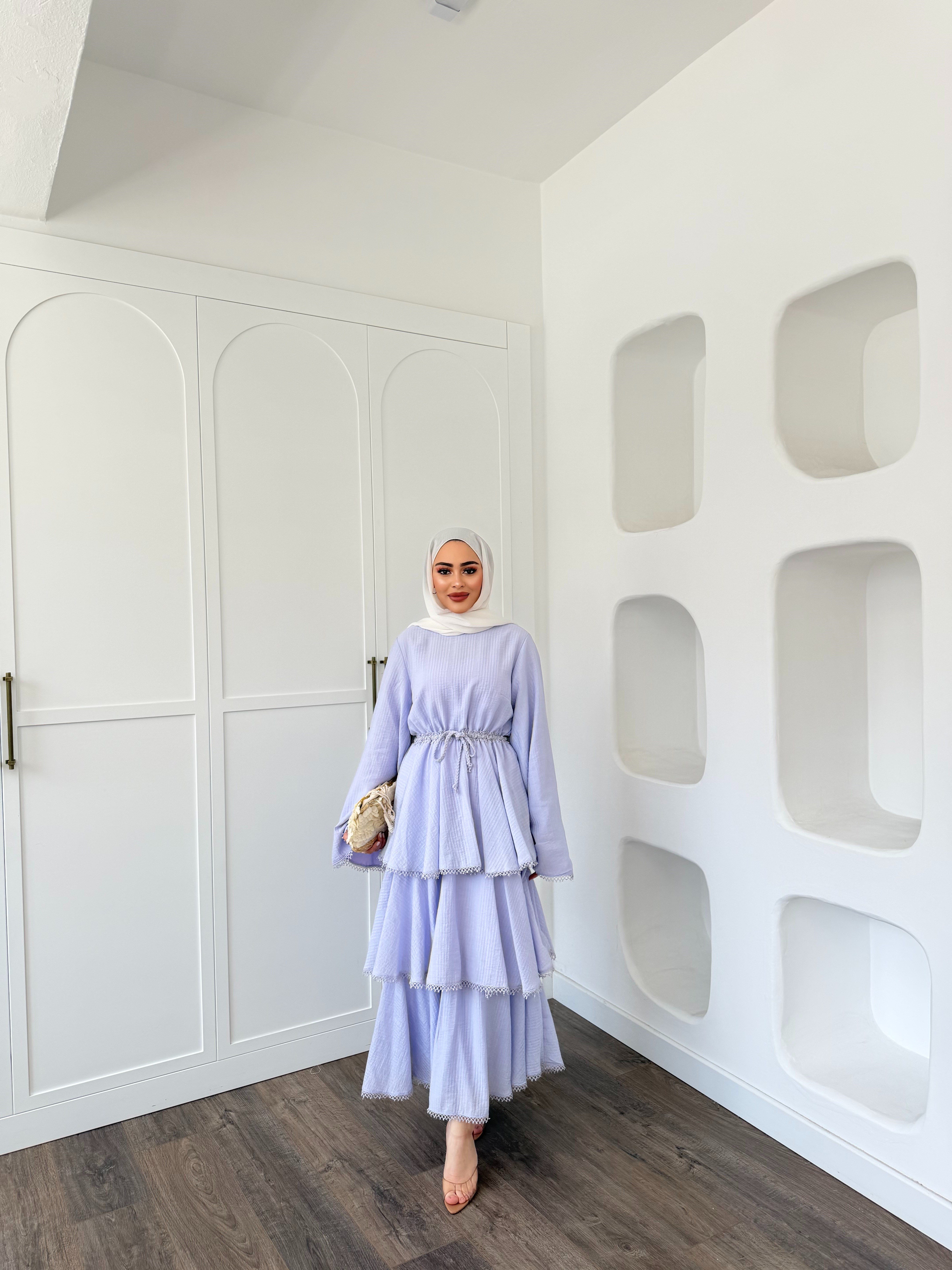 Reyya Müslin Elbise - Lila
