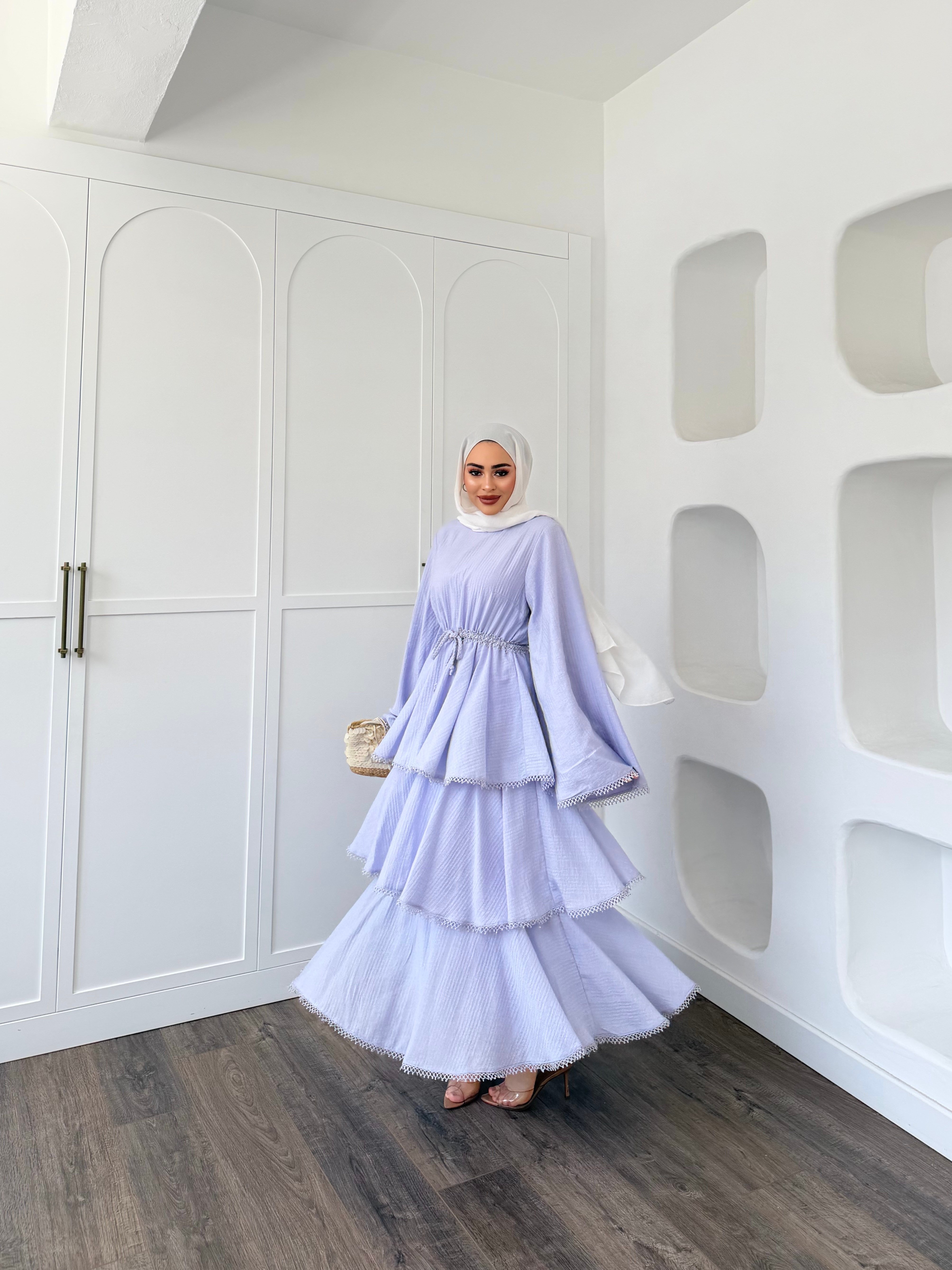 Reyya Müslin Elbise - Lila