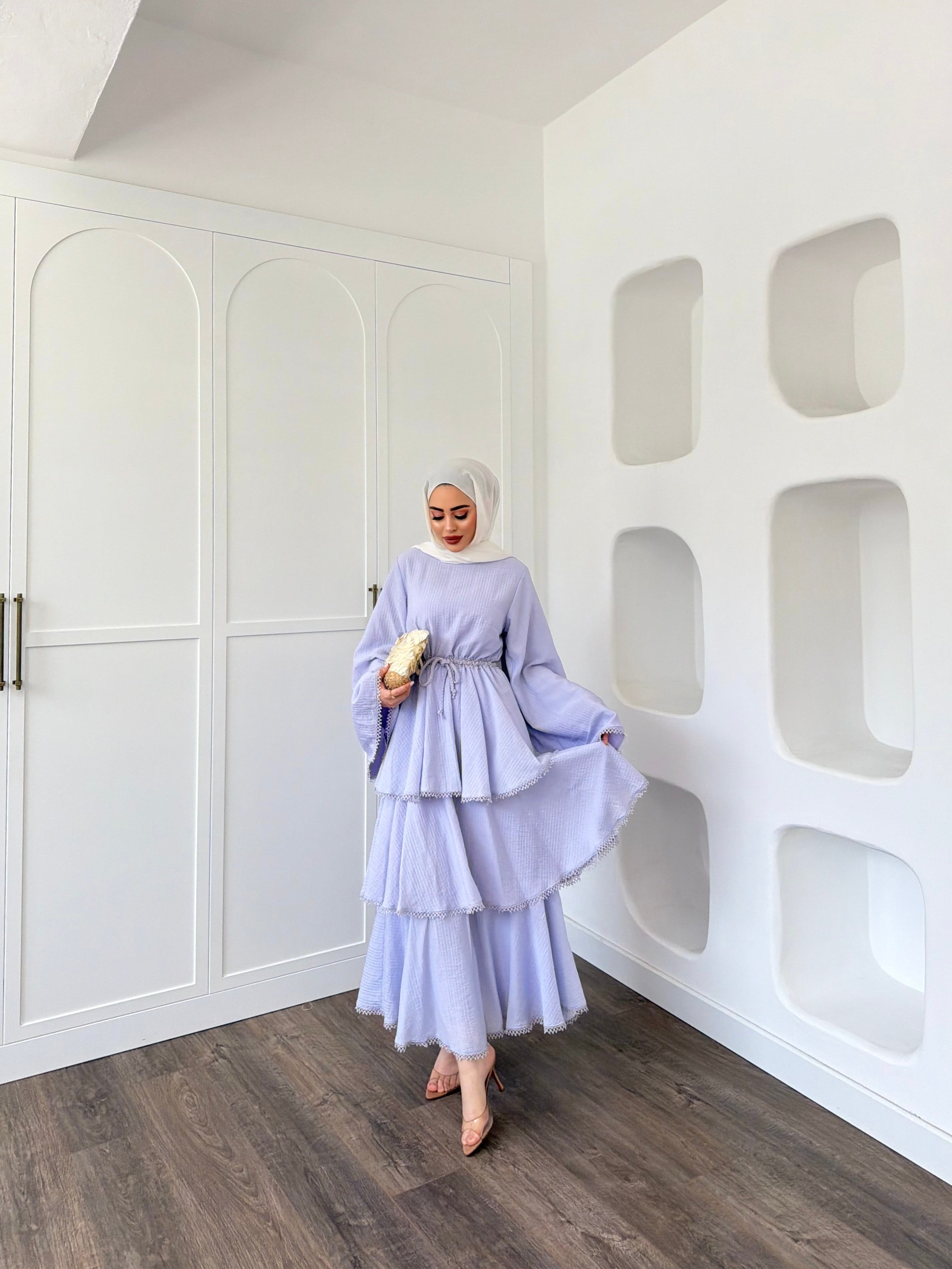 Reyya Müslin Elbise - Lila