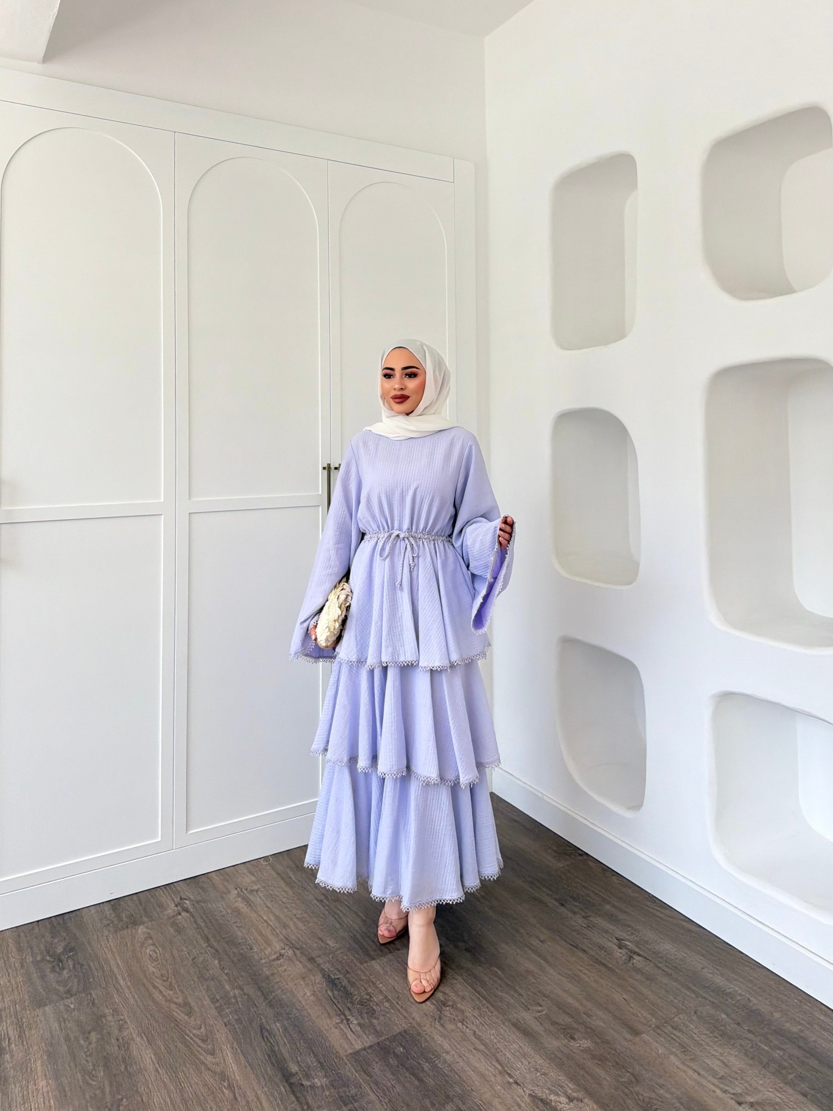 Reyya Müslin Elbise - Lila