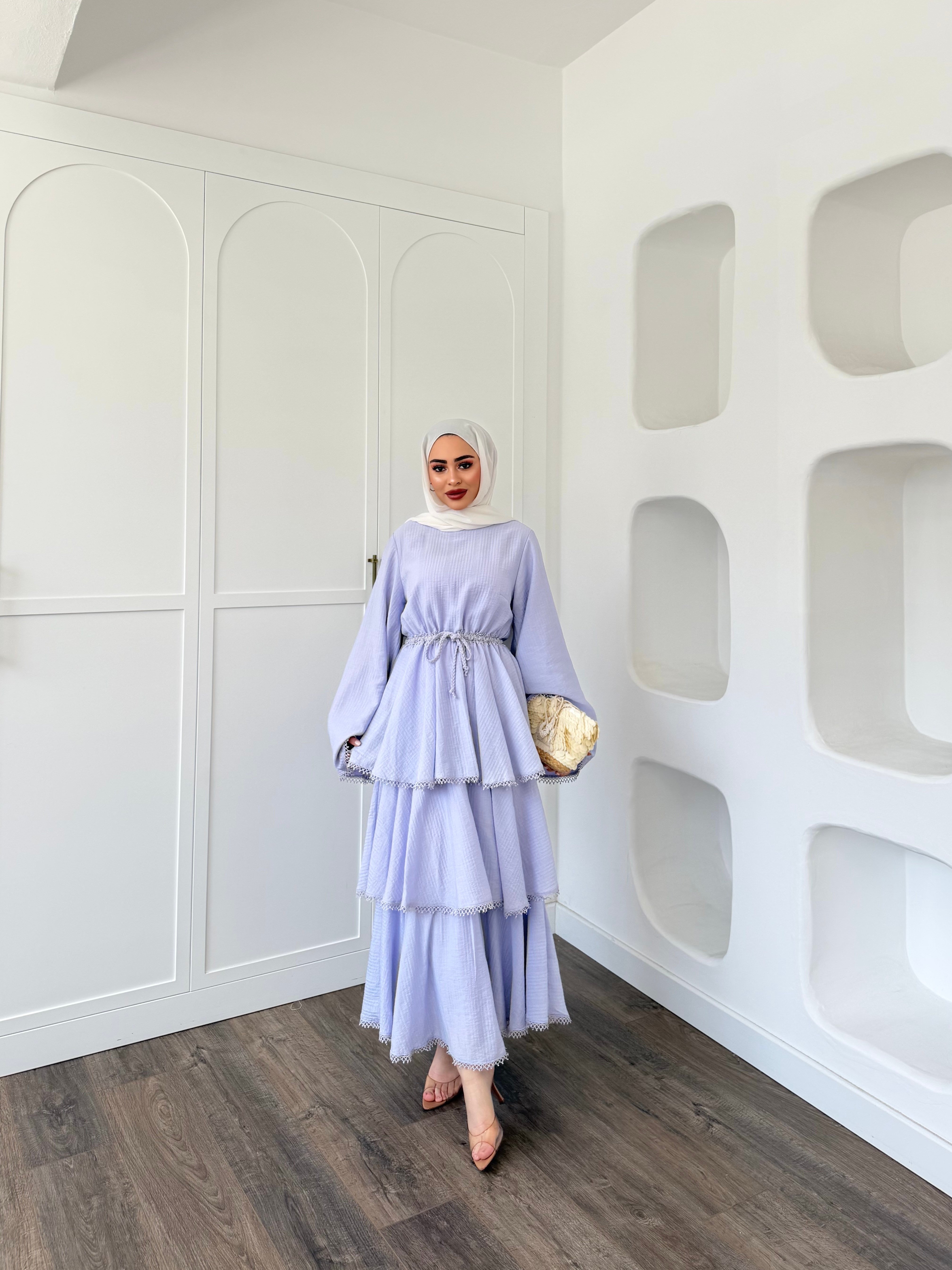 Reyya Müslin Elbise - Lila