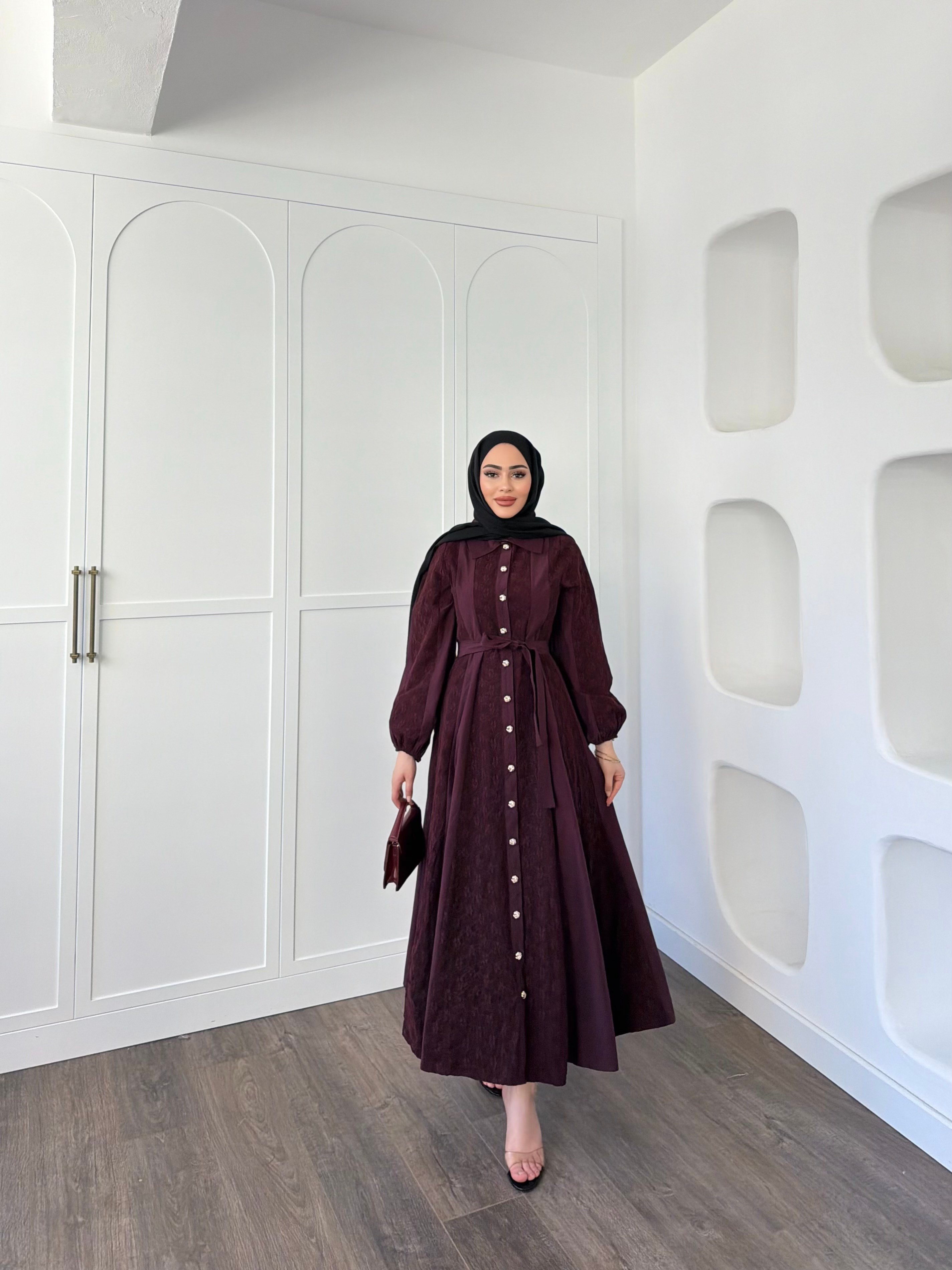 Rumi Dantel Elbise - Mürdüm