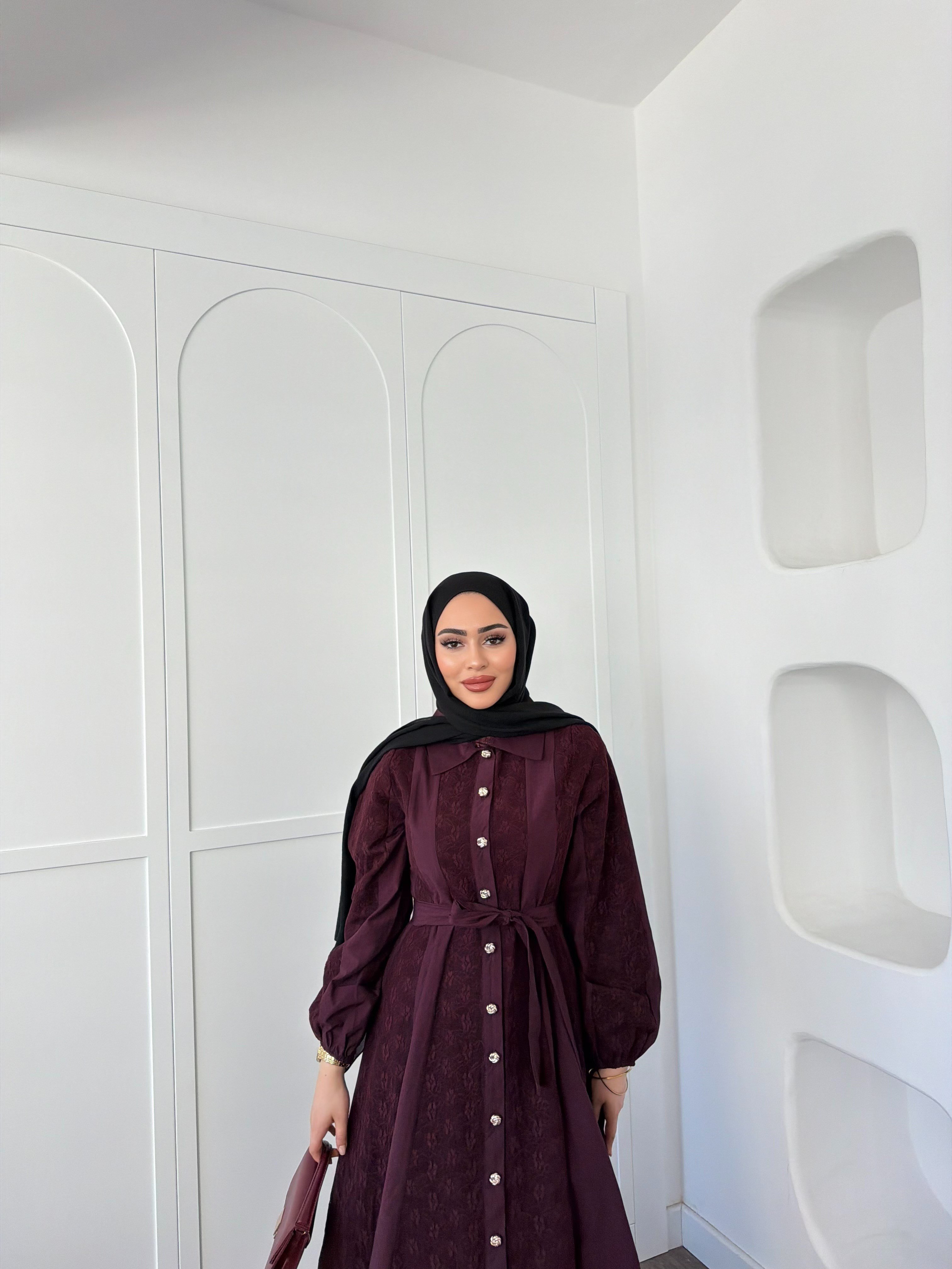 Rumi Dantel Elbise - Mürdüm