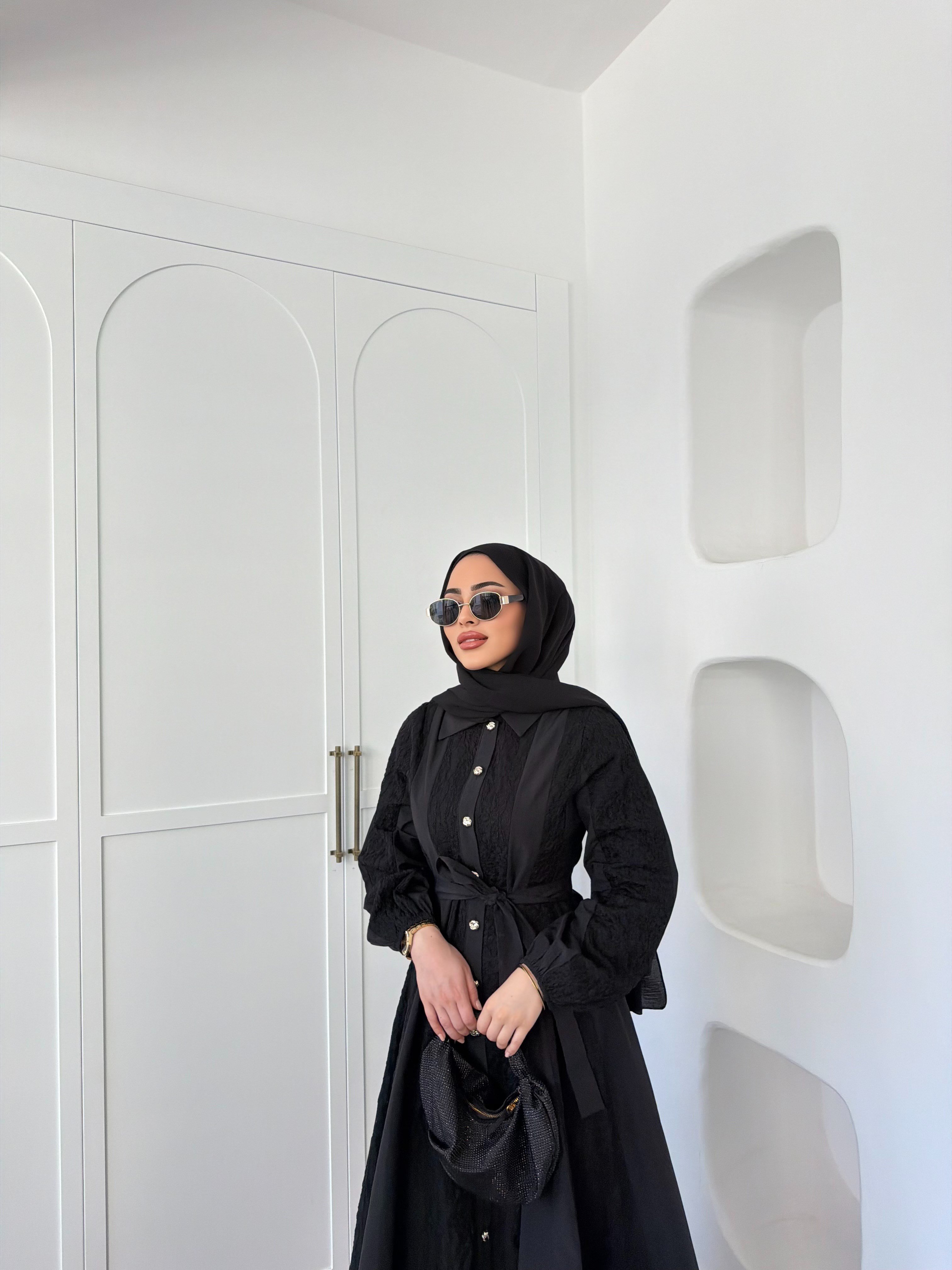 Rumi Dantel Elbise - Siyah