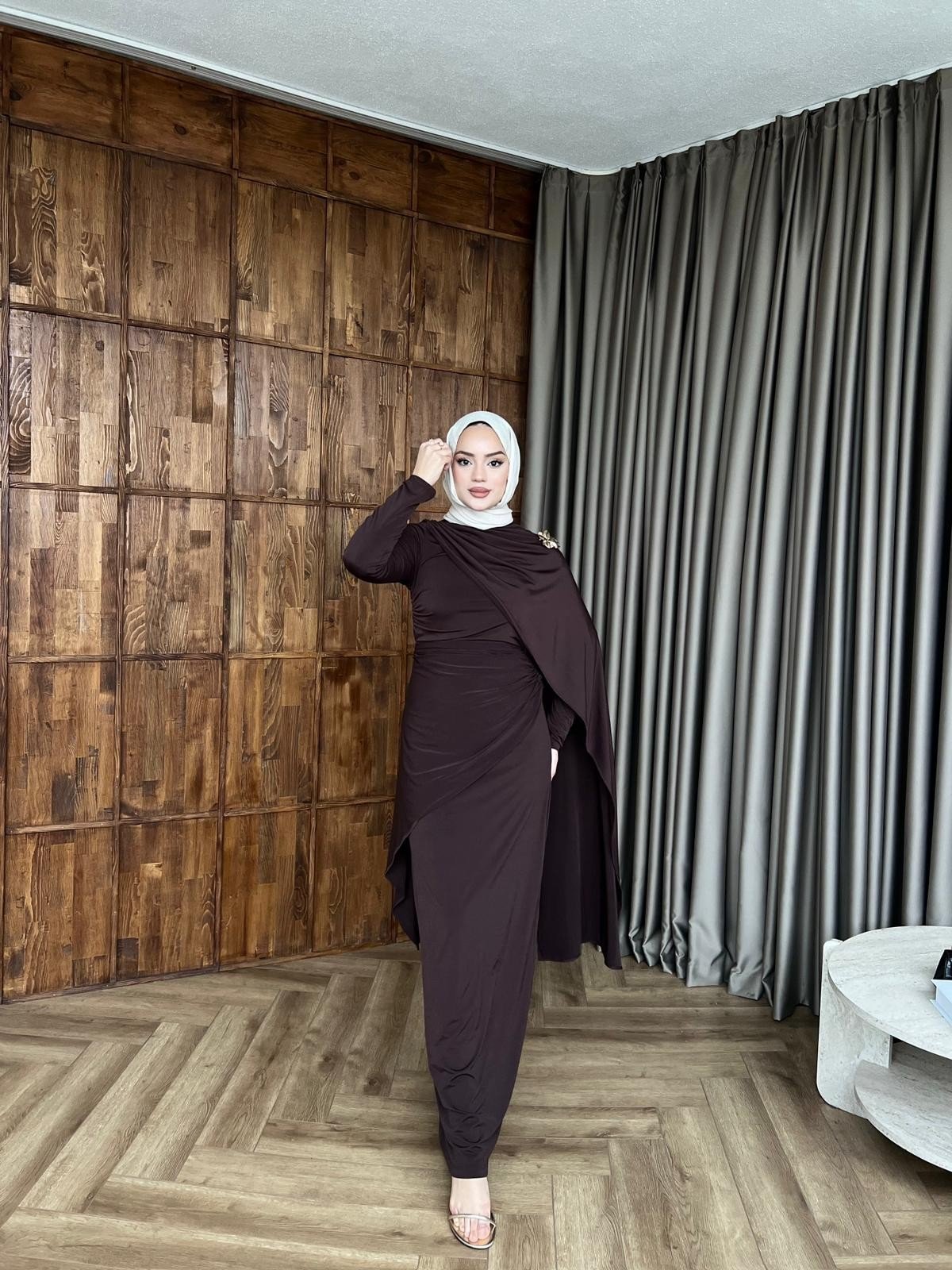 Sandy Arabic Elbise - Acı Kahve