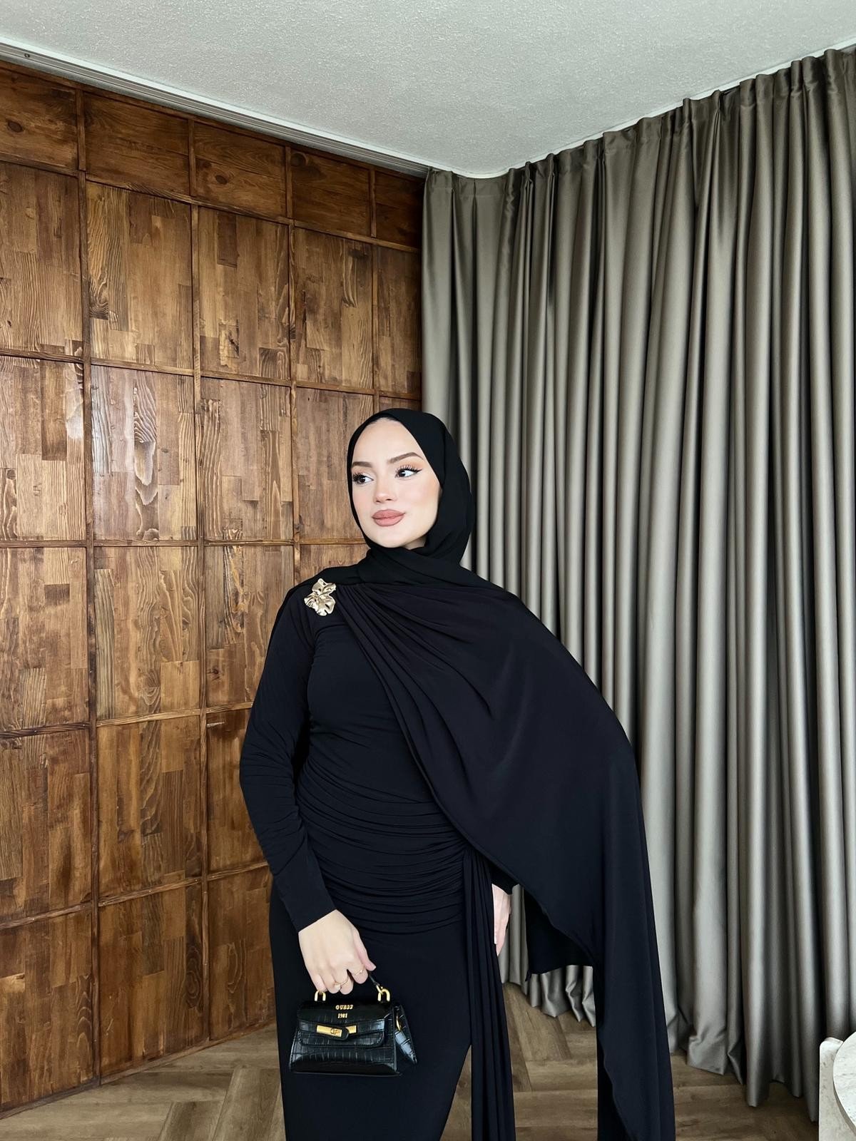 Sandy Arabic Elbise - Siyah