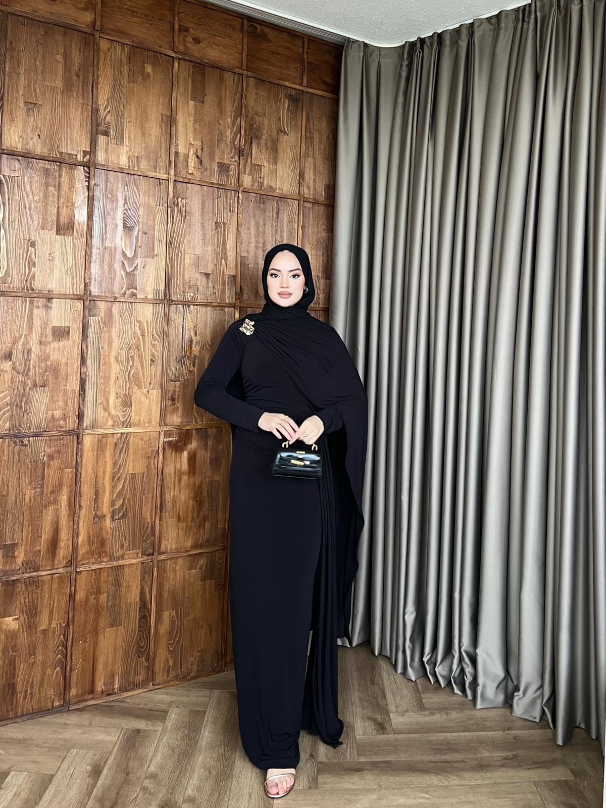 Sandy Arabic Elbise - Siyah