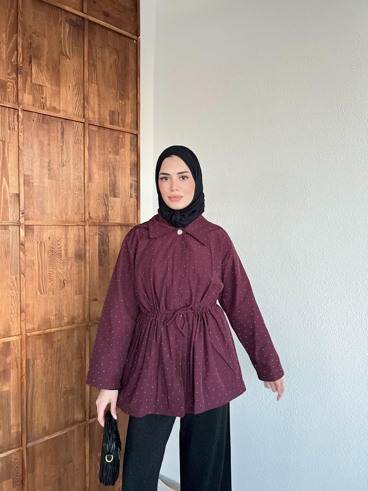 Sanma Trenç Taşlı - Mürdüm