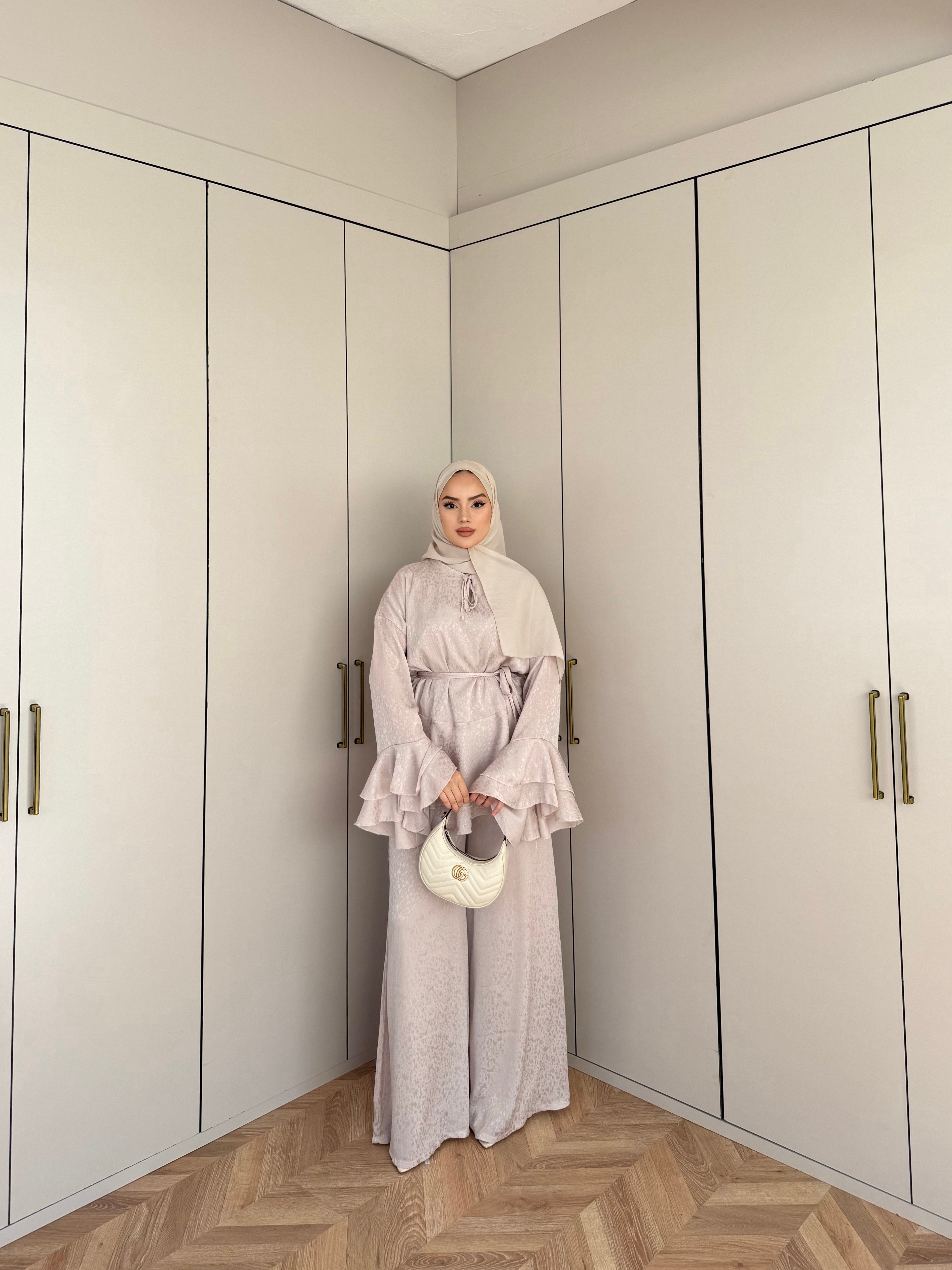 Şanze Saten Takım - Bej