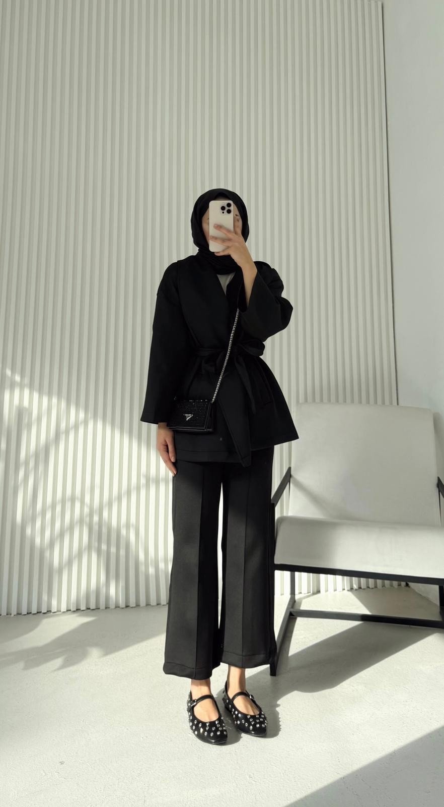 Scuba Pantolonlu Takım - Siyah