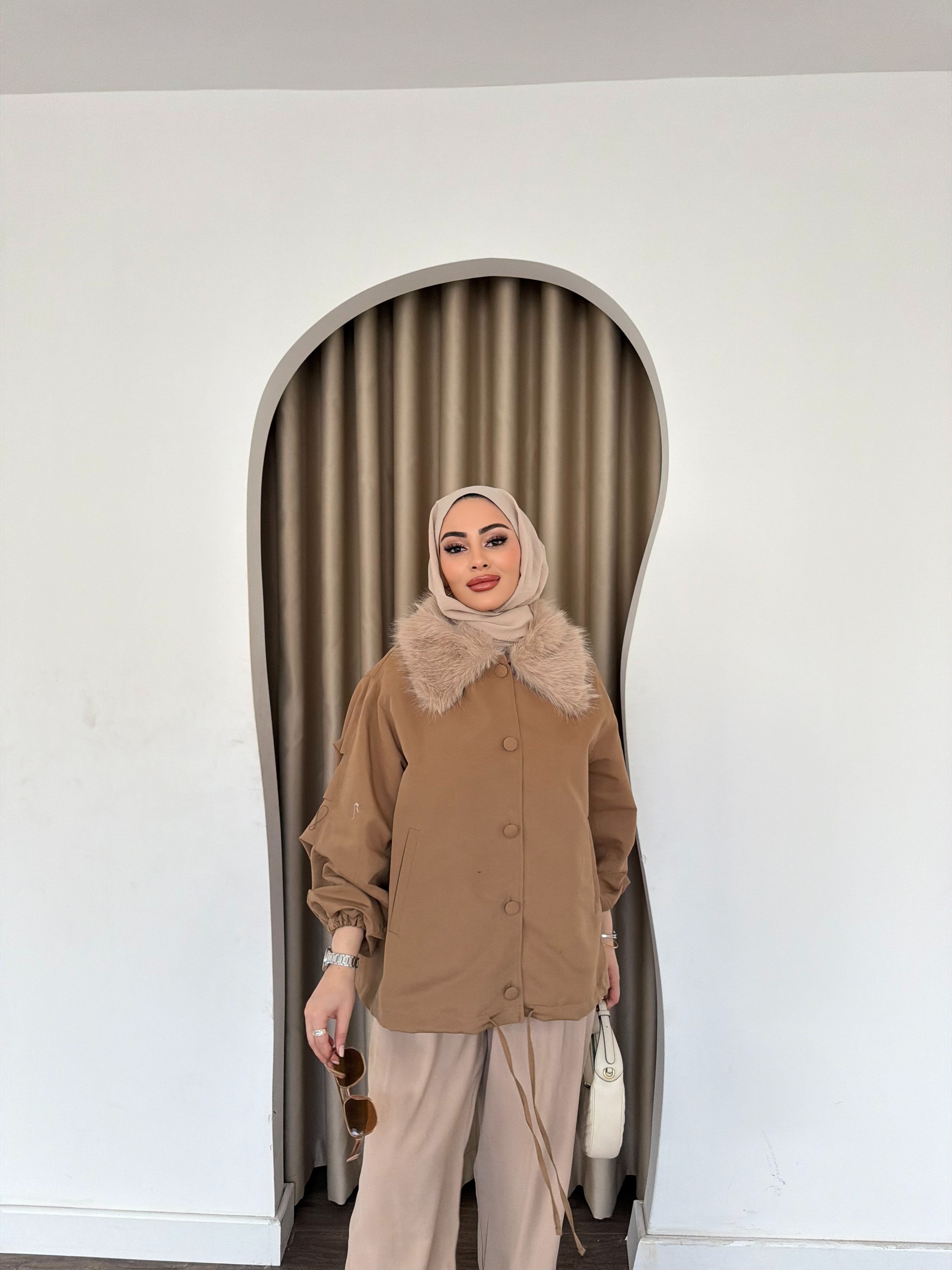 Seta Kürk Detay Ceket - Camel