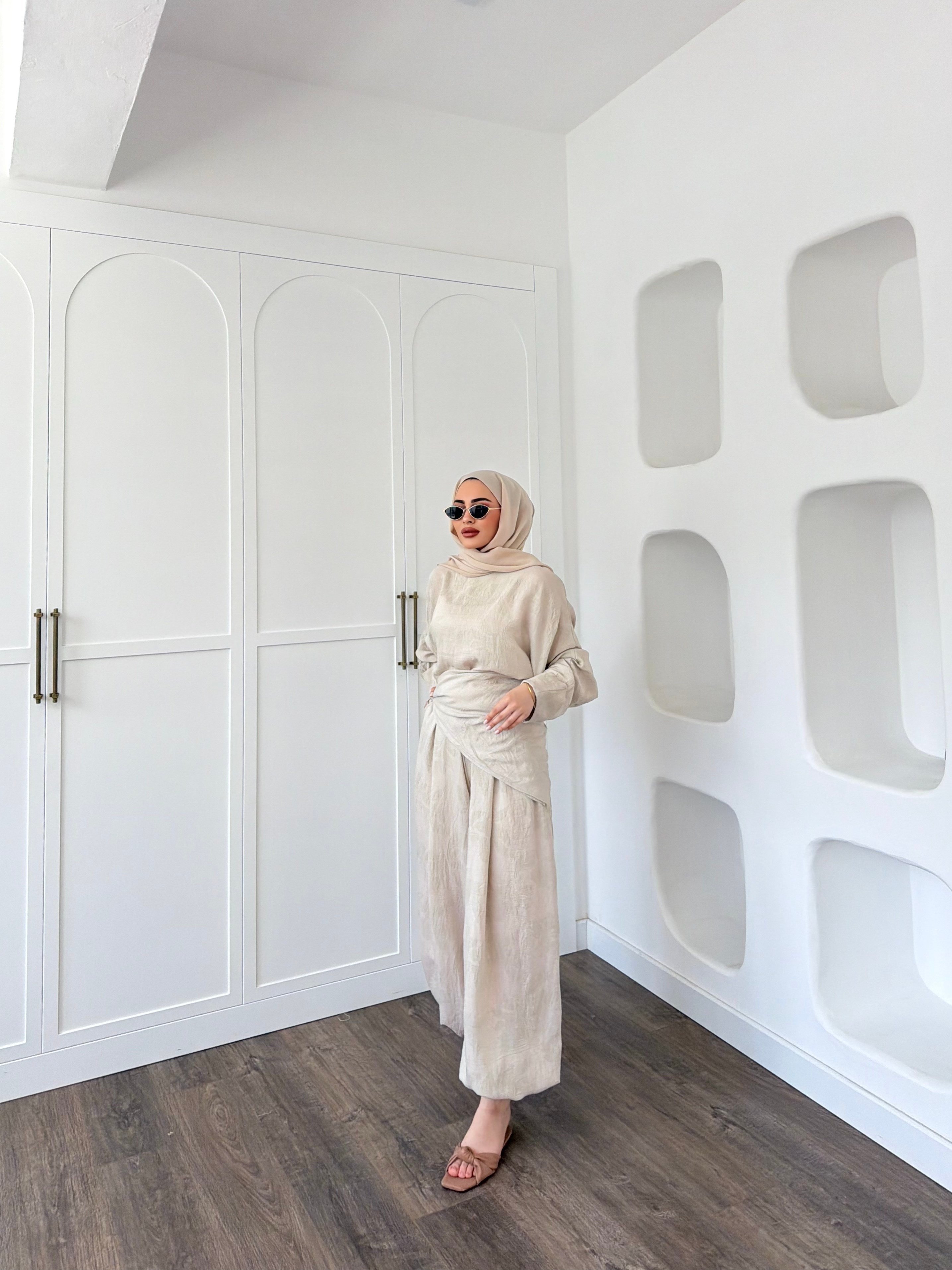 Şeyna Şalvar Takım - Bej