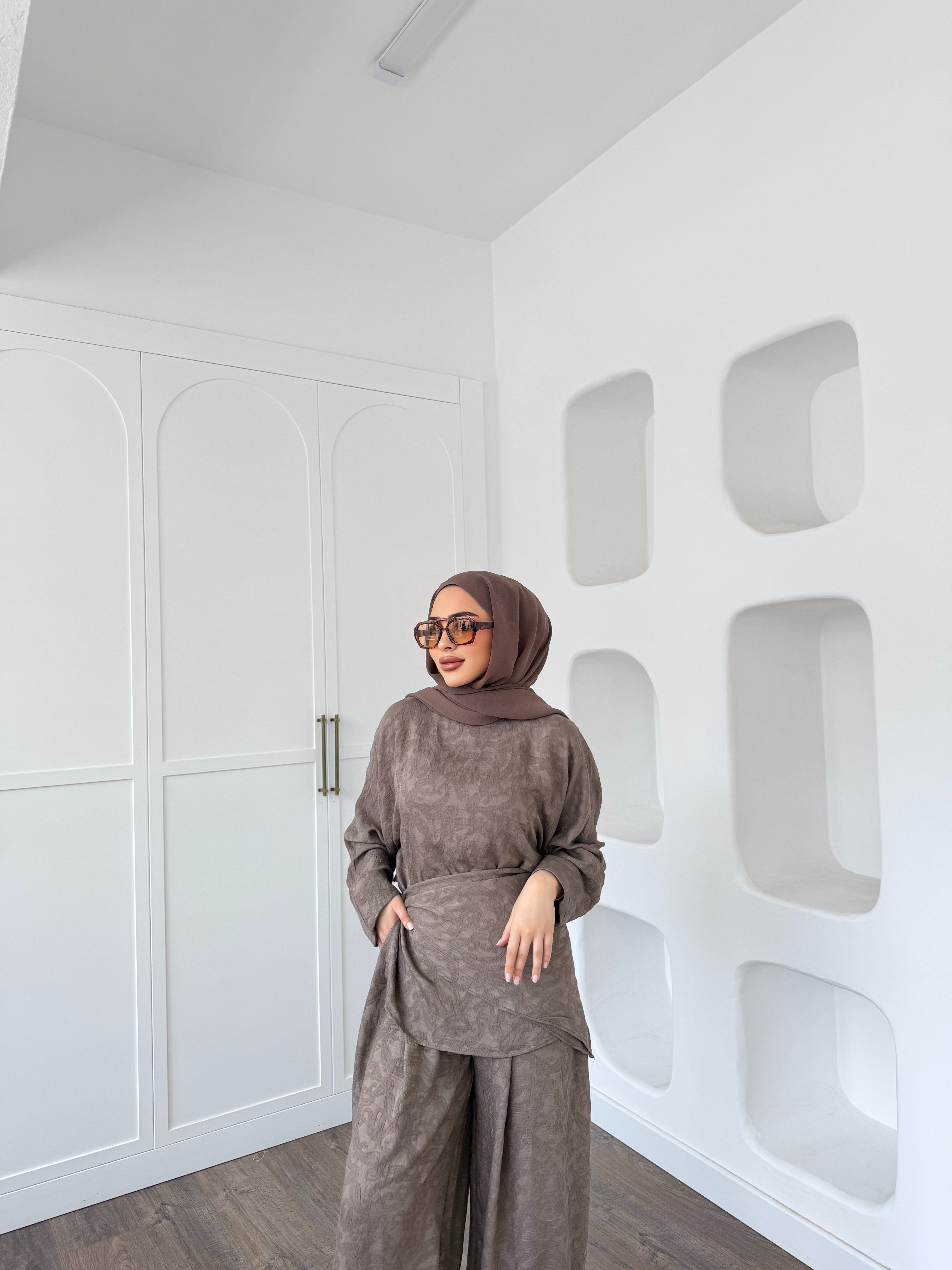 Şeyna Şalvar Takım - Vizon