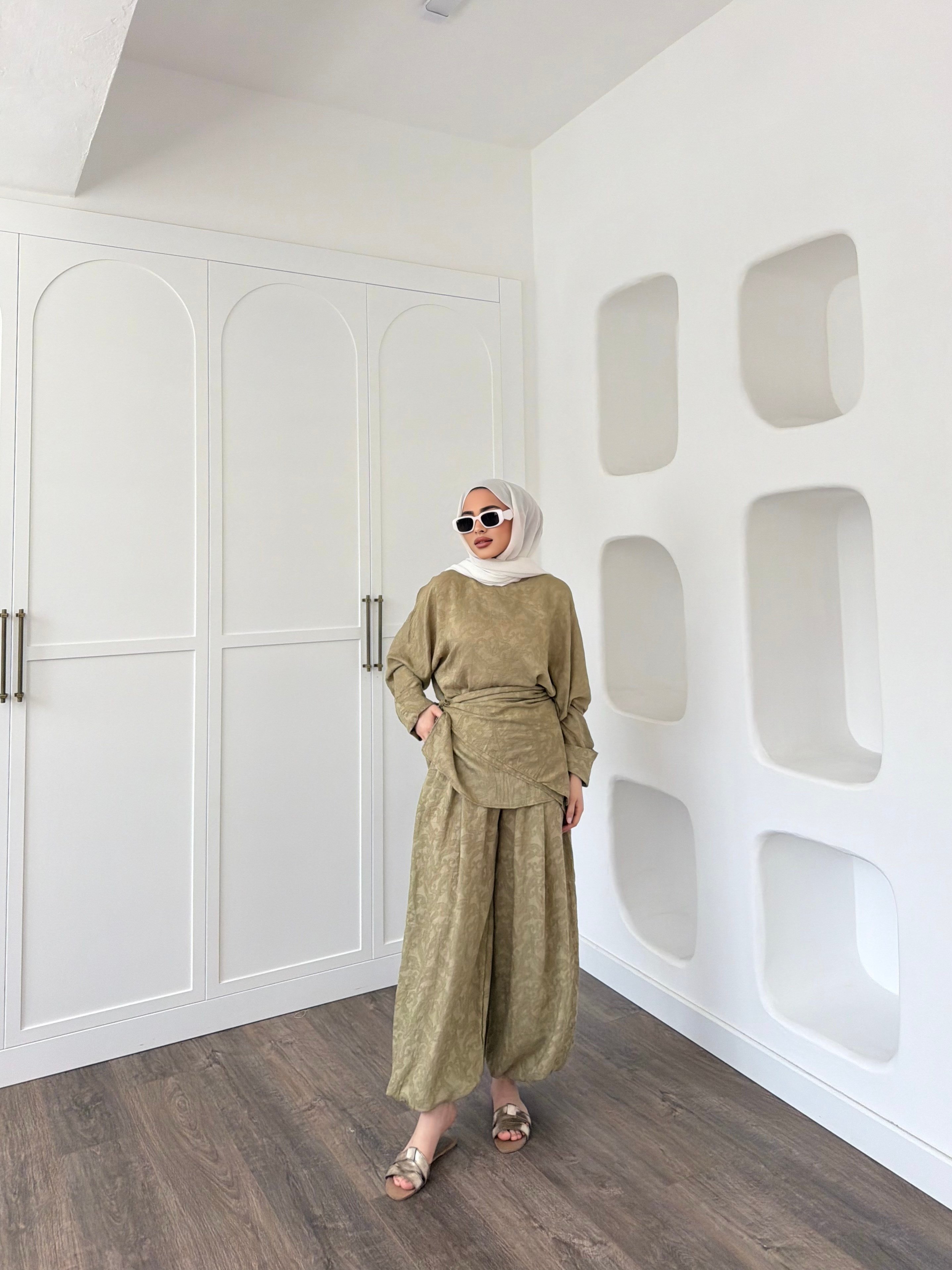 Şeyna Şalvar Takım - Yeşil
