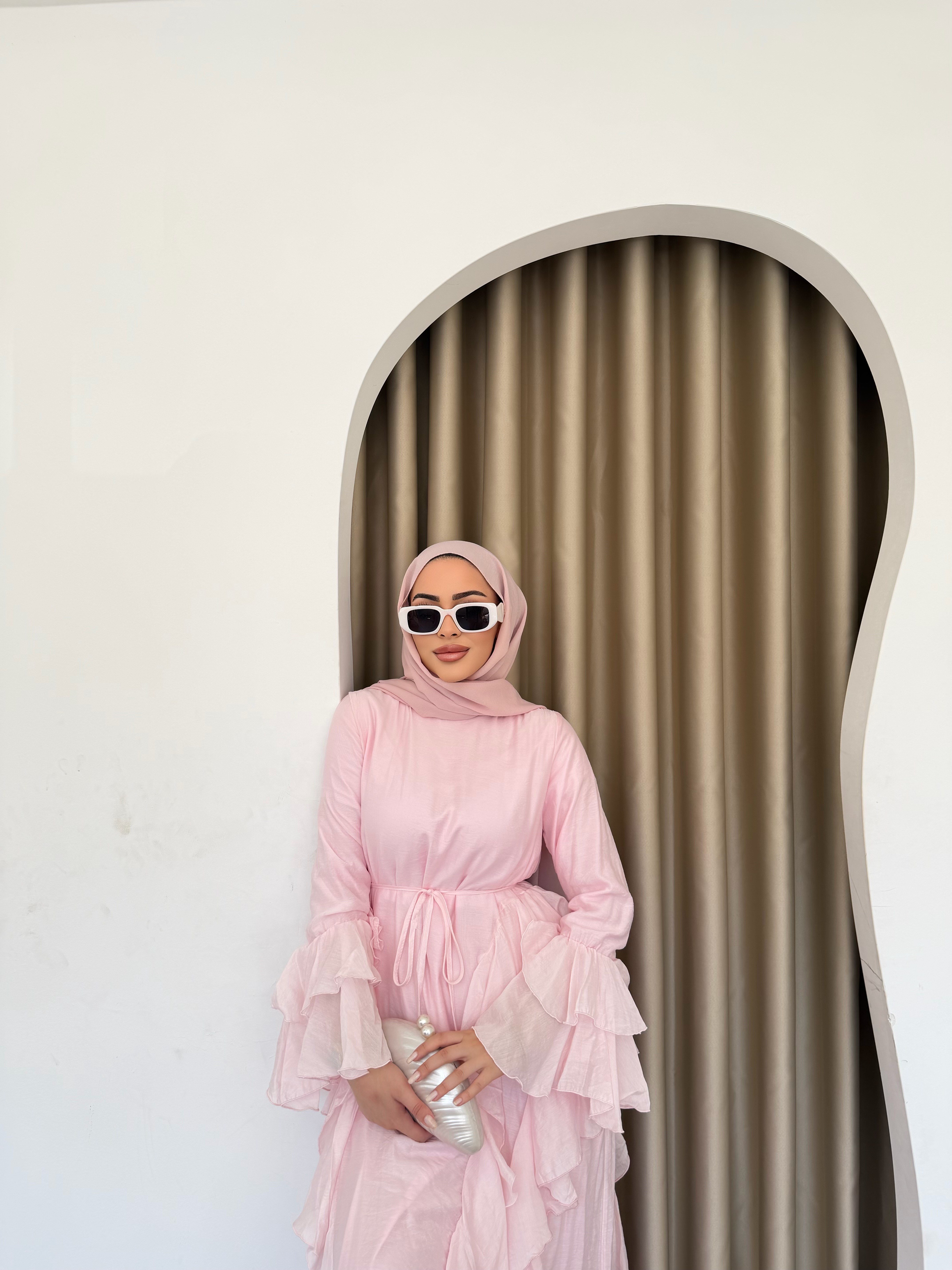 Şila Fırfırlı Elbise Q - Pembe