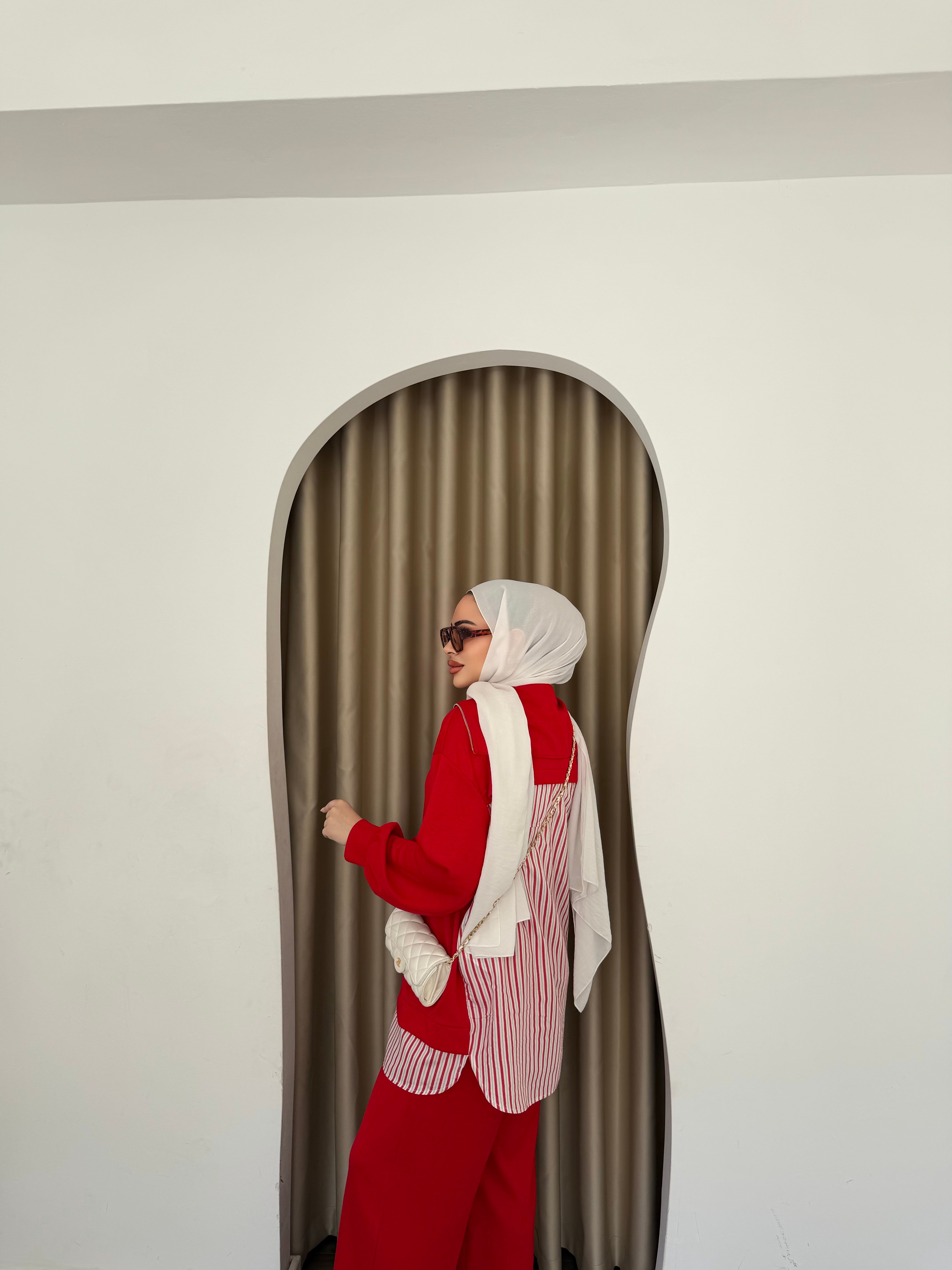 Şila Gömlek Oysh Takım - Kırmızı