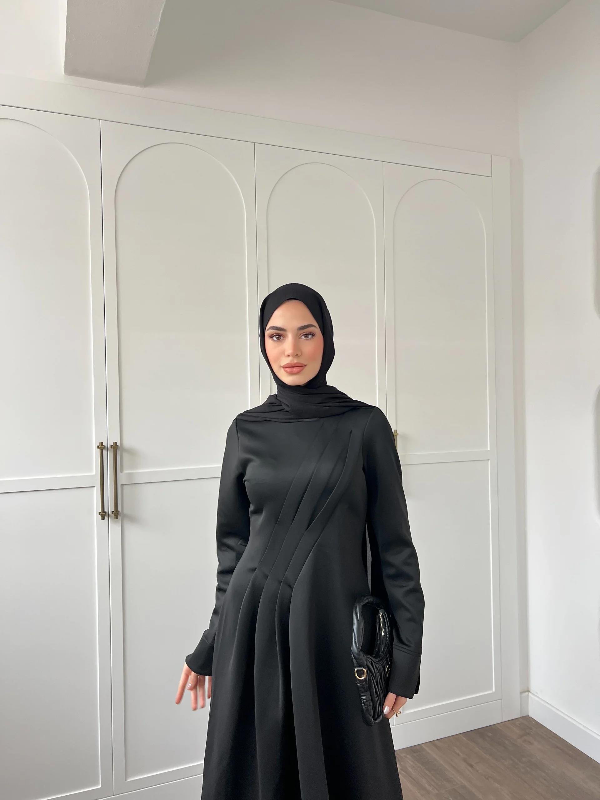 Şila Scuba Elbise -Siyah