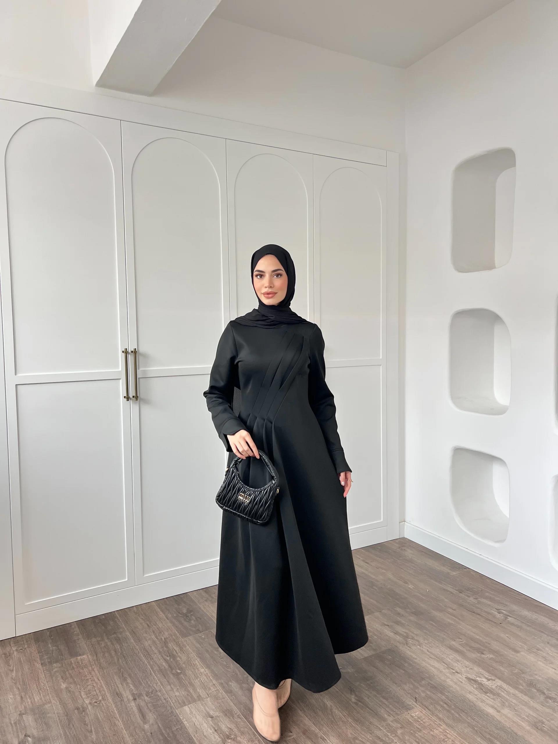 Şila Scuba Elbise -Siyah