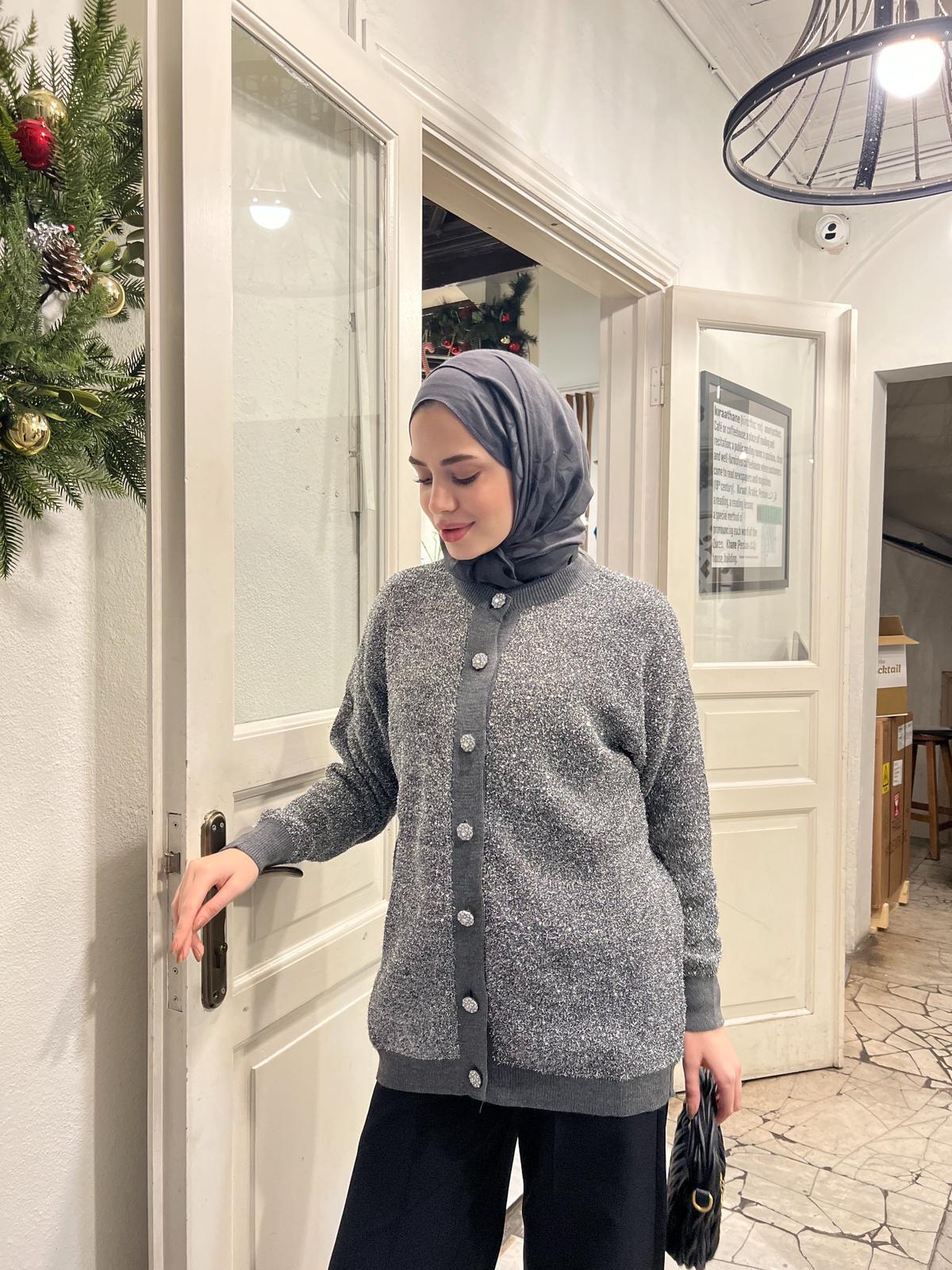 Sima Simli Hırka - Gri