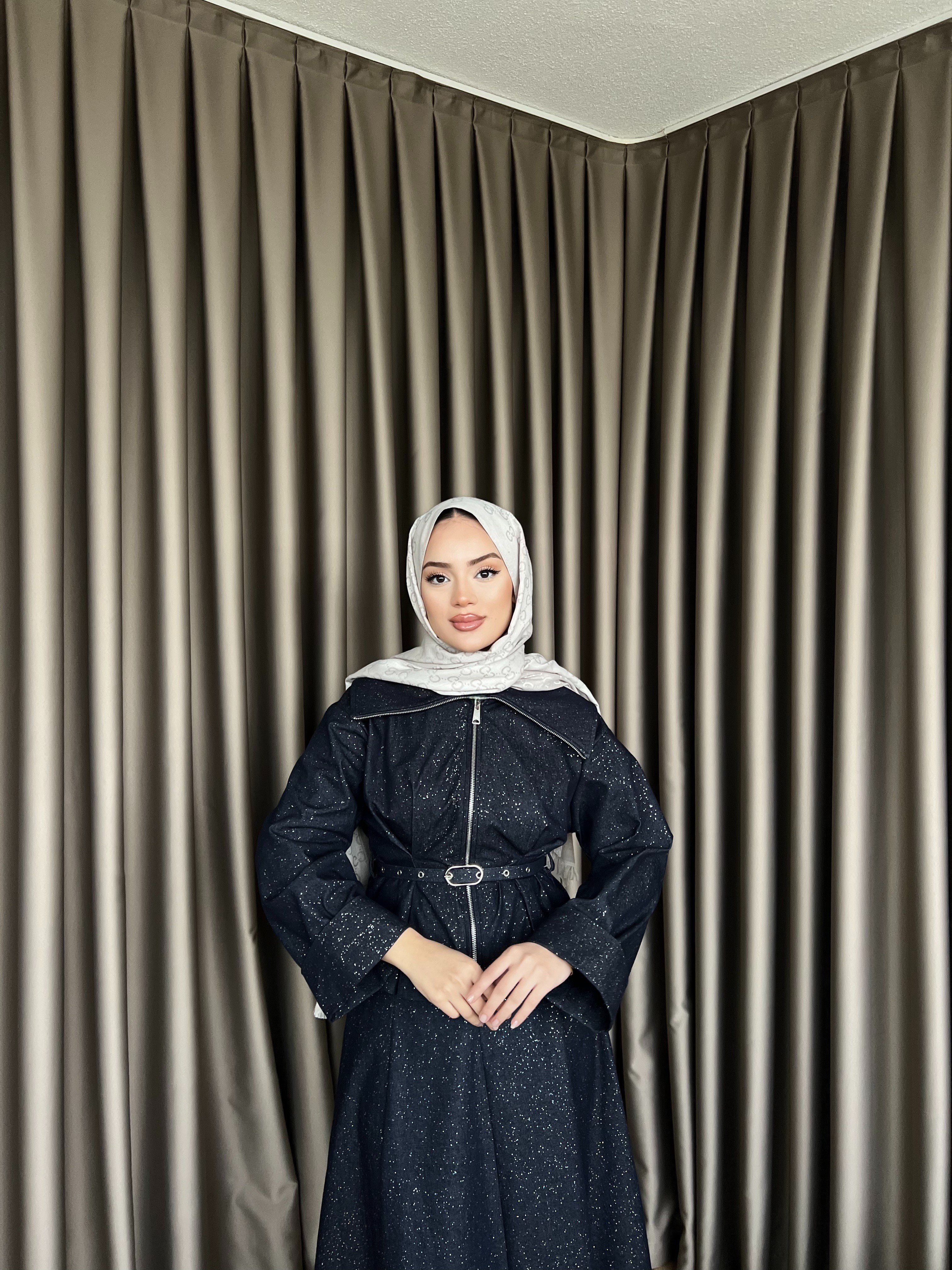 Simli Kot Etekli Takım - Lacivert