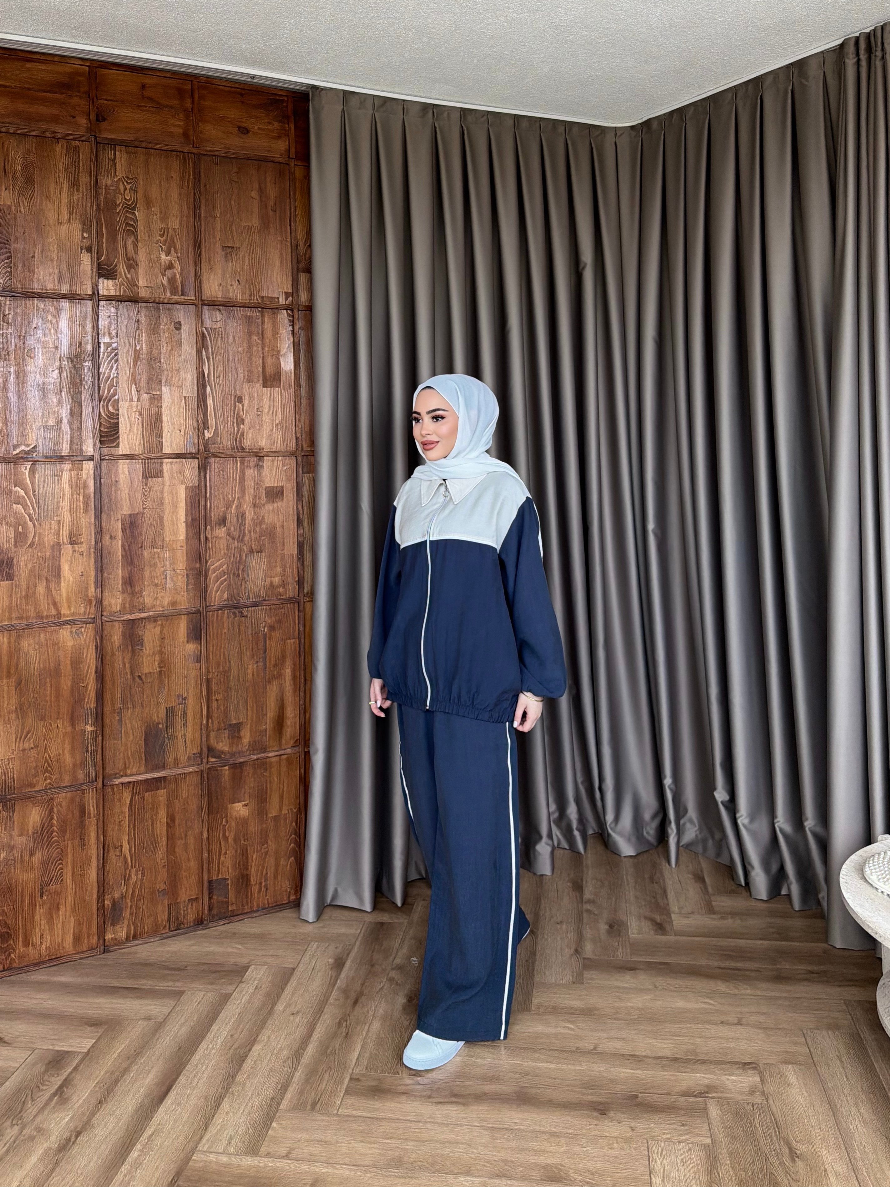 Suaz Şeritli Eşofman - Lacivert