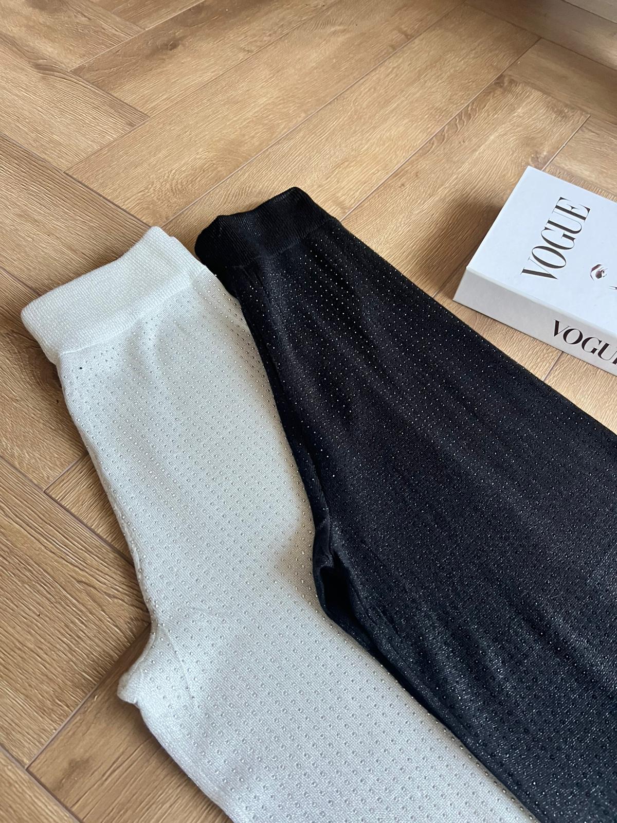 Taşlı Pantolon Gümüş 