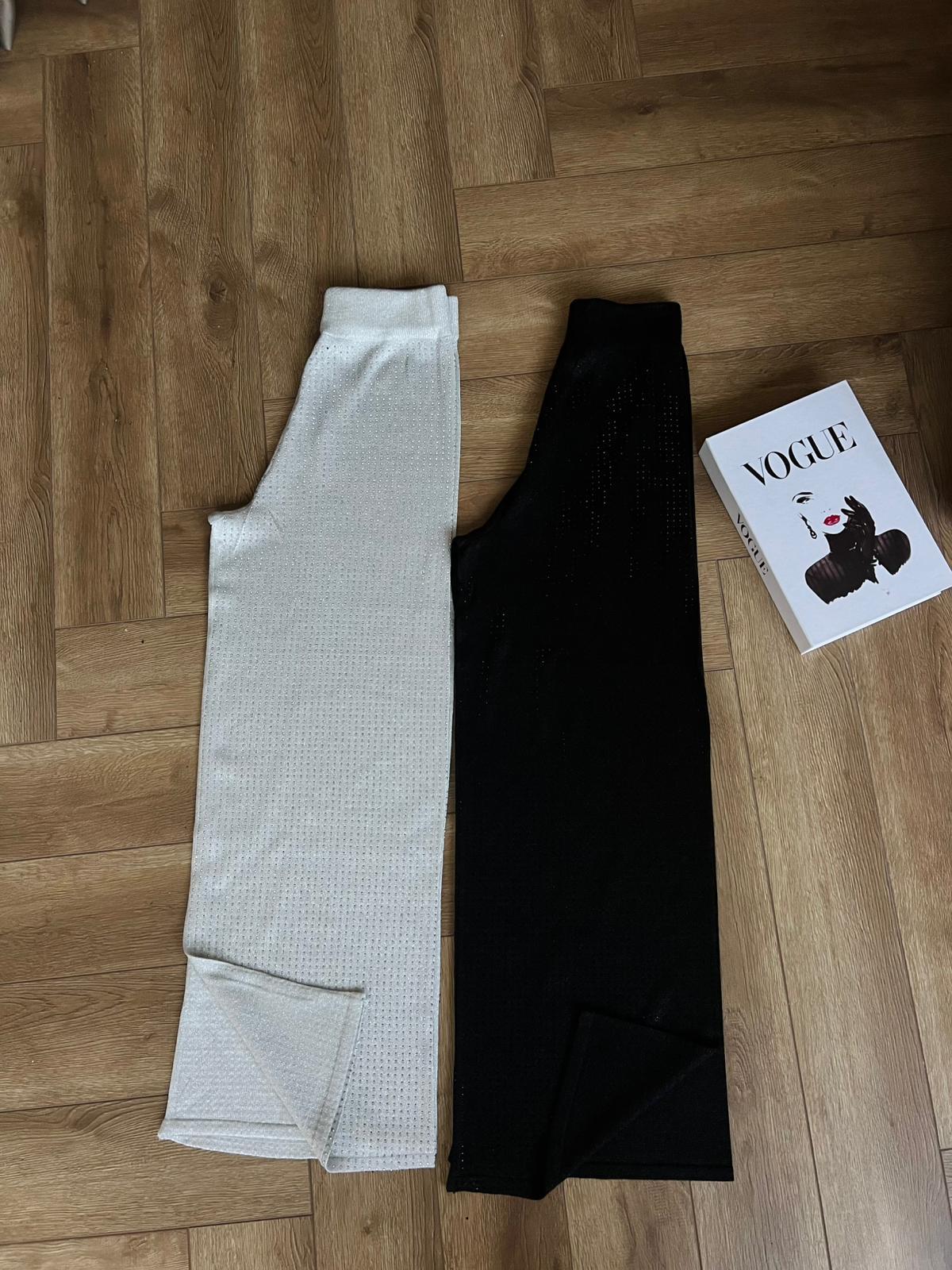 Taşlı Pantolon Gümüş 