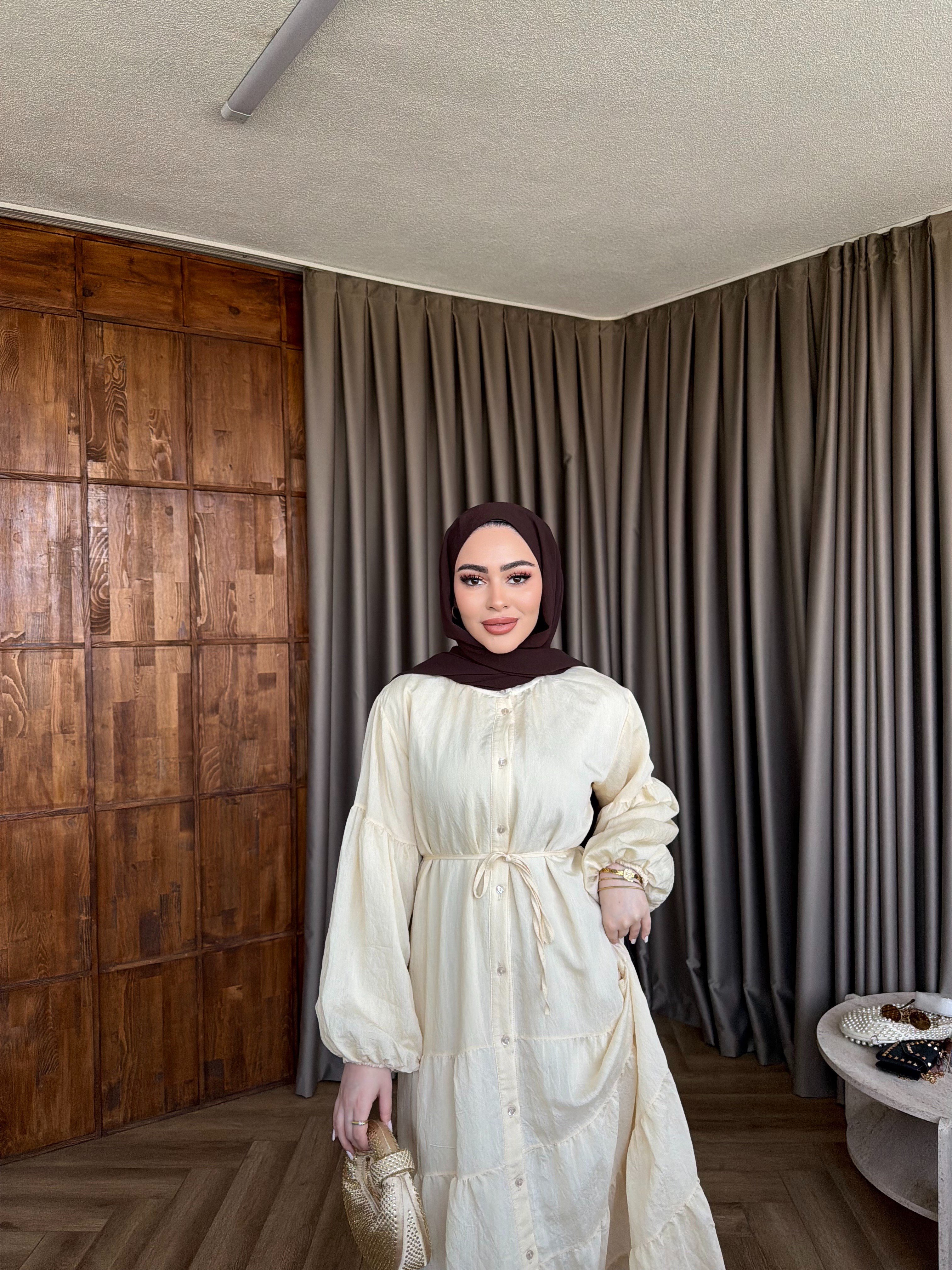 Tb-Alev Düğmeli Elbise- Sarı