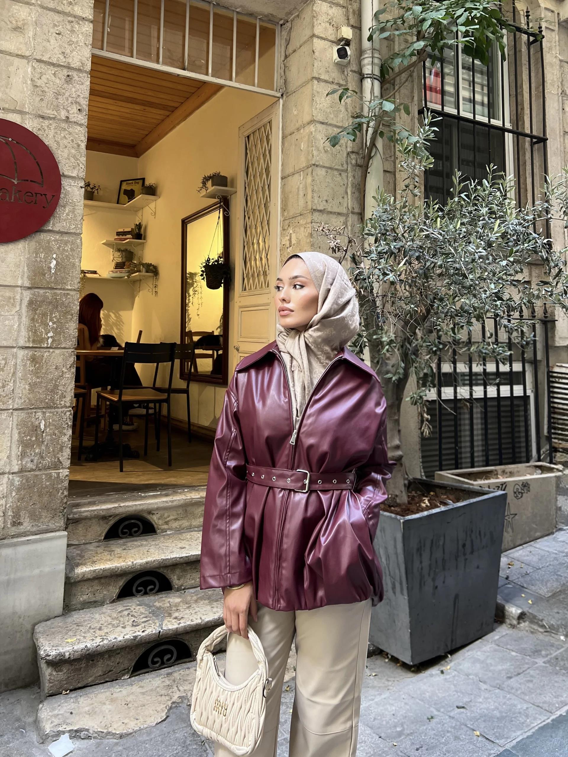 Ulas Deri Ceket - Bordo