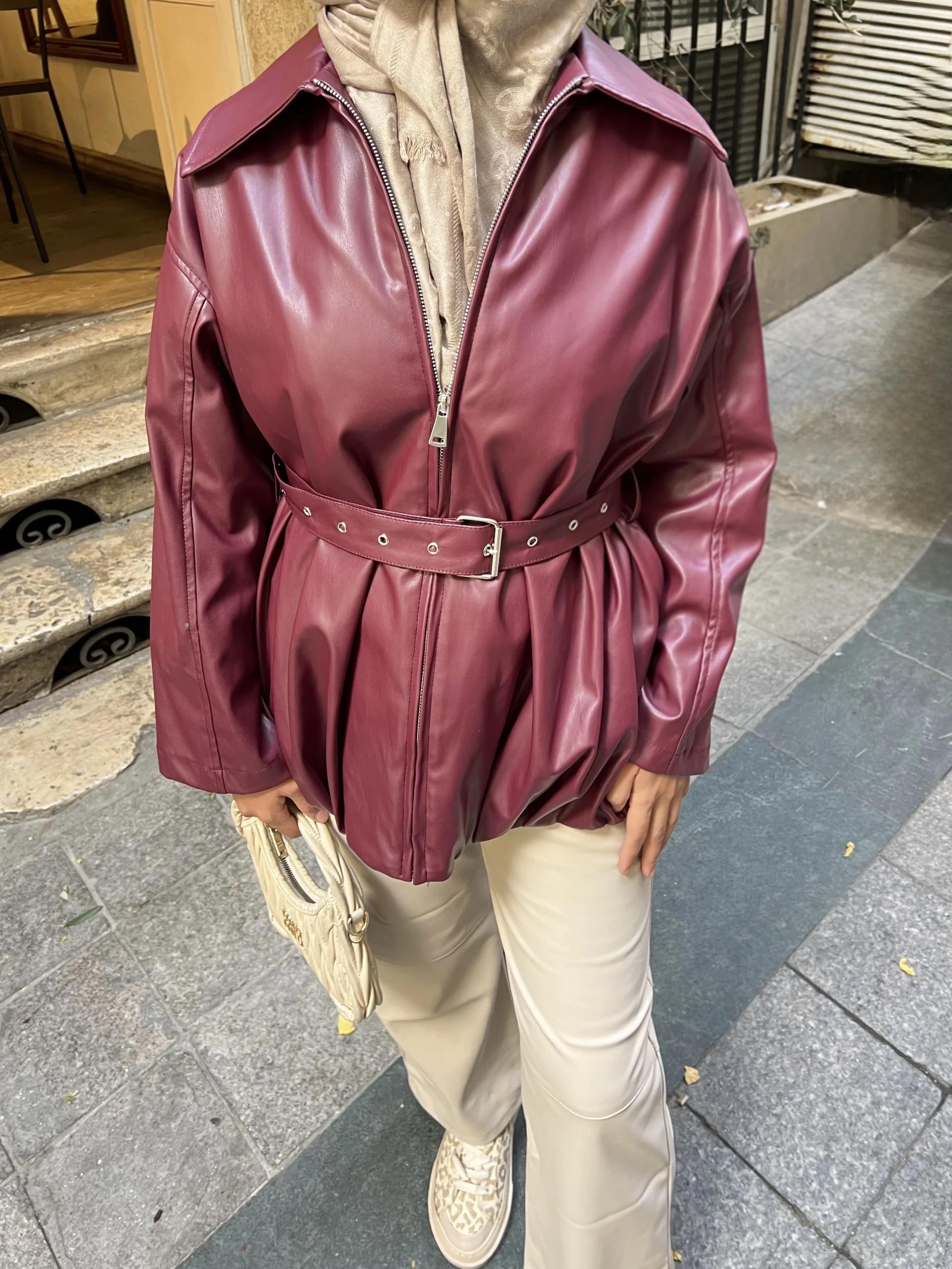 Ulas Deri Ceket - Bordo