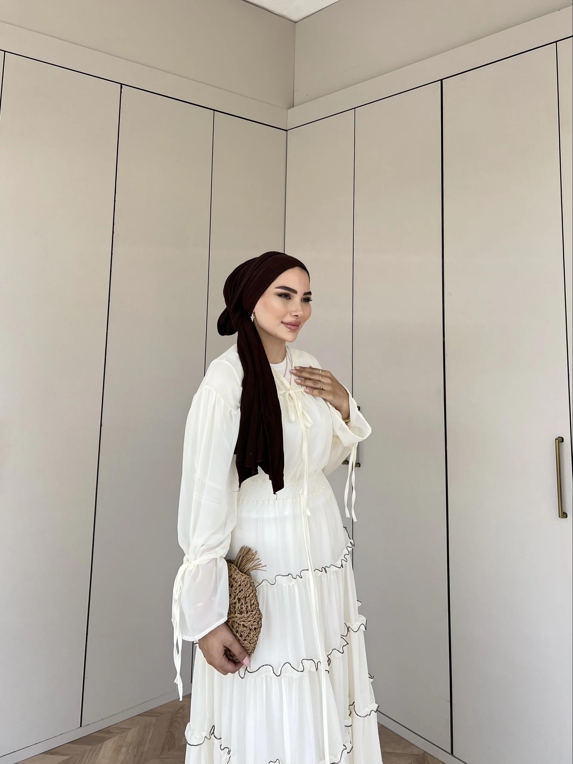 Ümma Şifon  Elbise -Krem