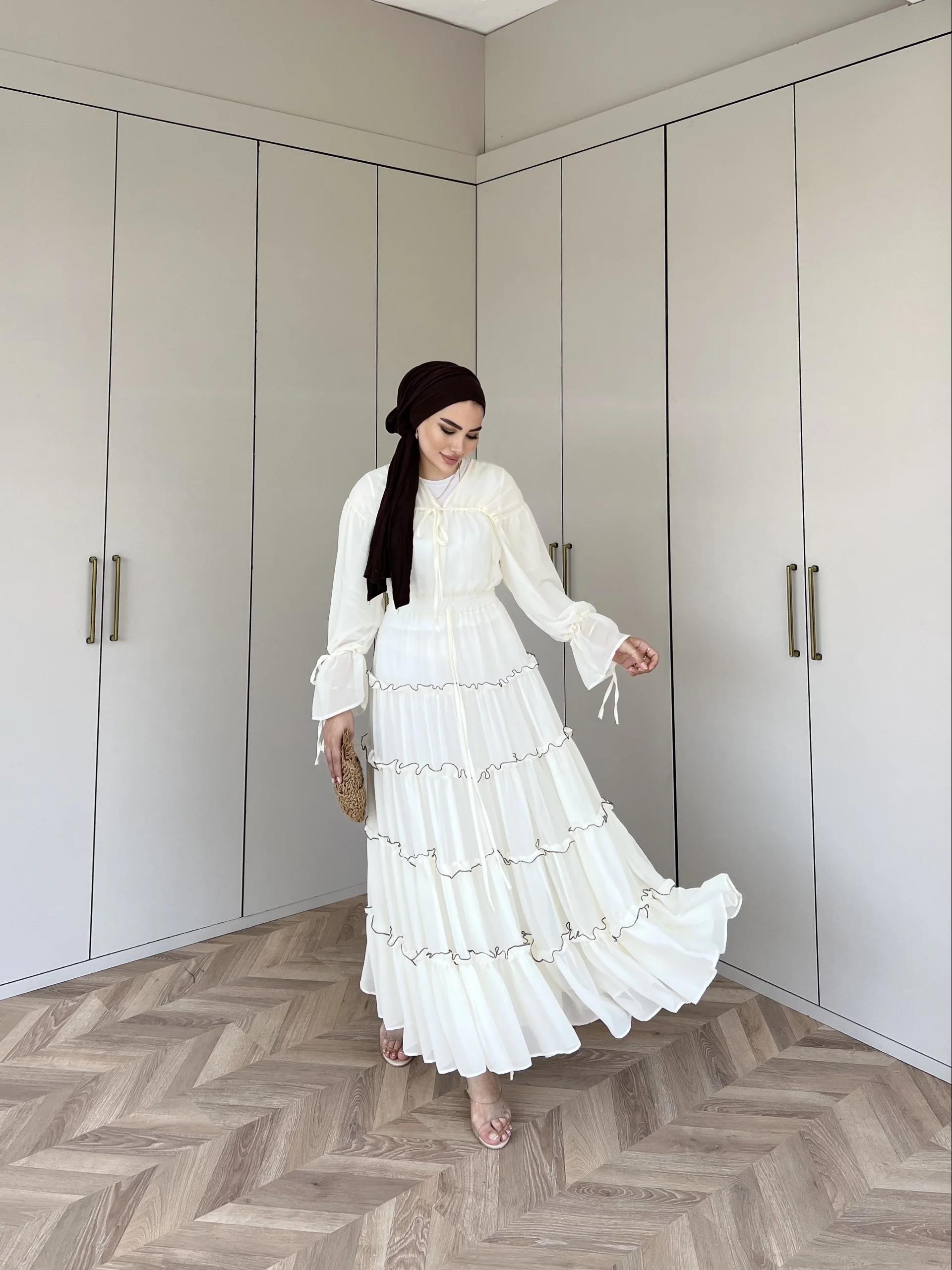 Ümma Şifon  Elbise -Krem