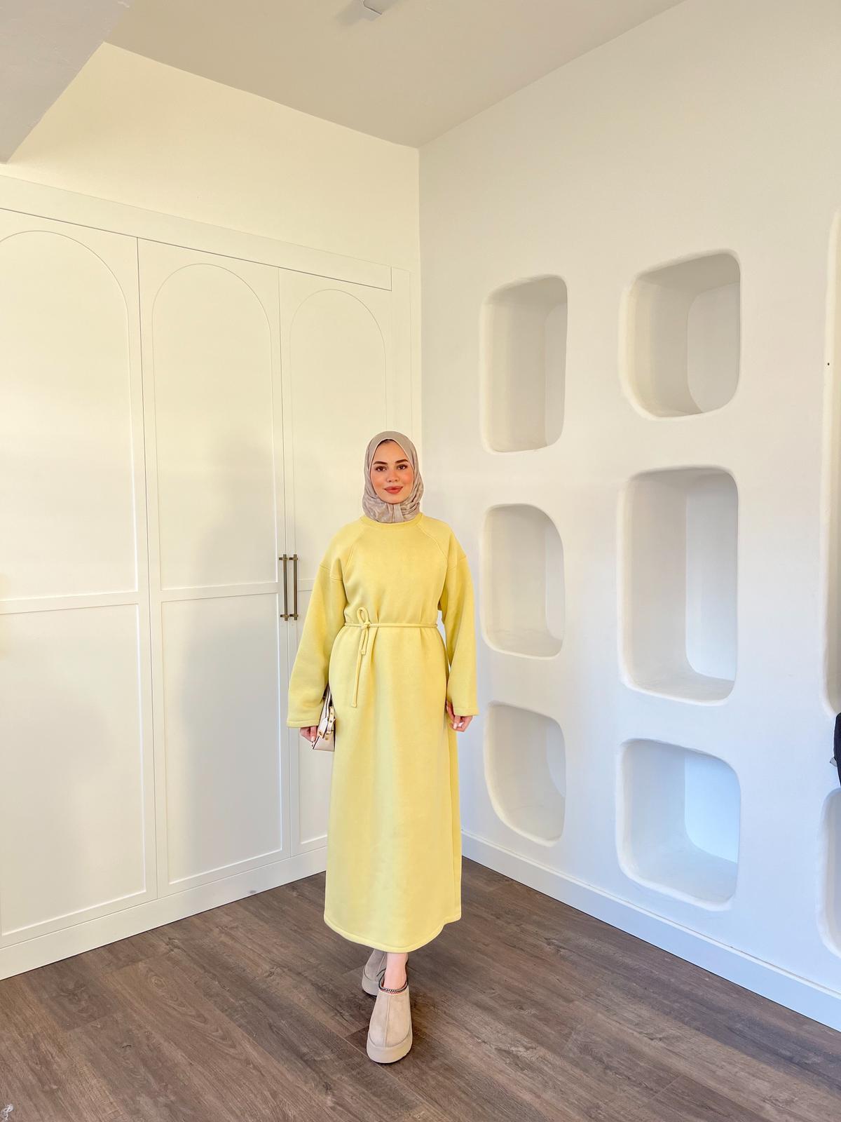 Wennes 3İplik Elbise Sarı