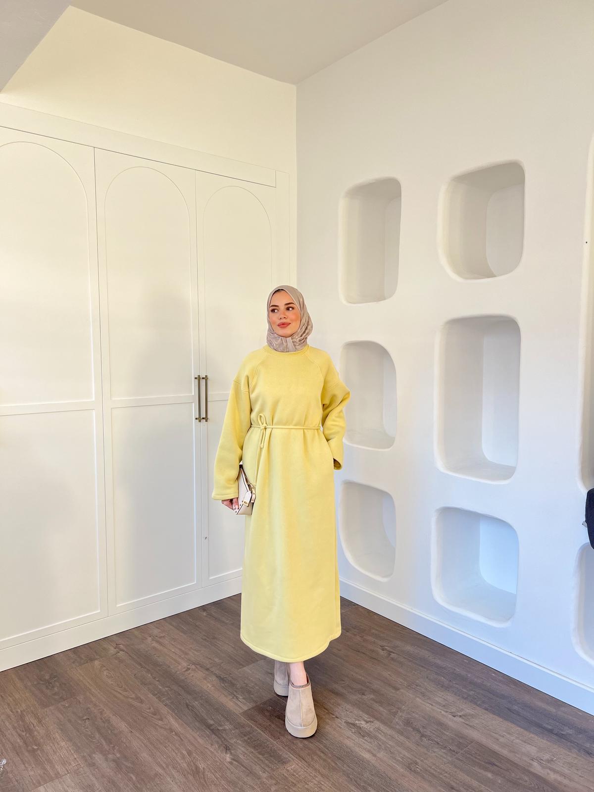 Wennes 3İplik Elbise Sarı