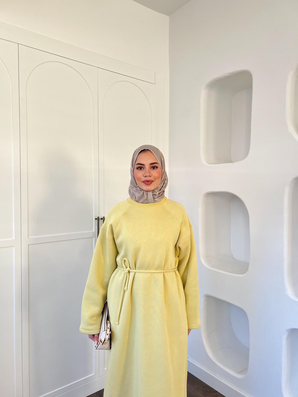 Wennes 3İplik Elbise Sarı