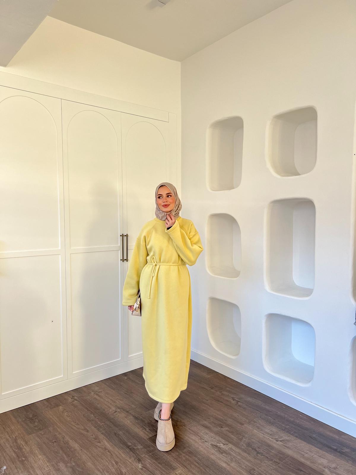 Wennes 3İplik Elbise Sarı