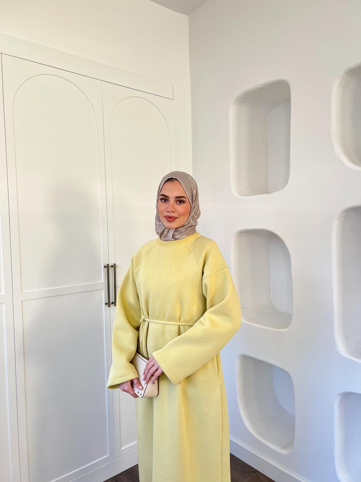Wennes 3İplik Elbise Sarı