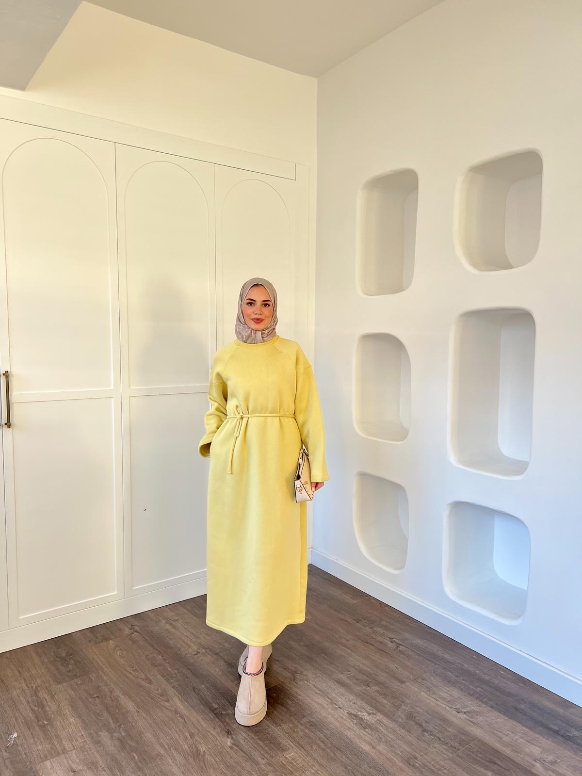Wennes 3İplik Elbise Sarı