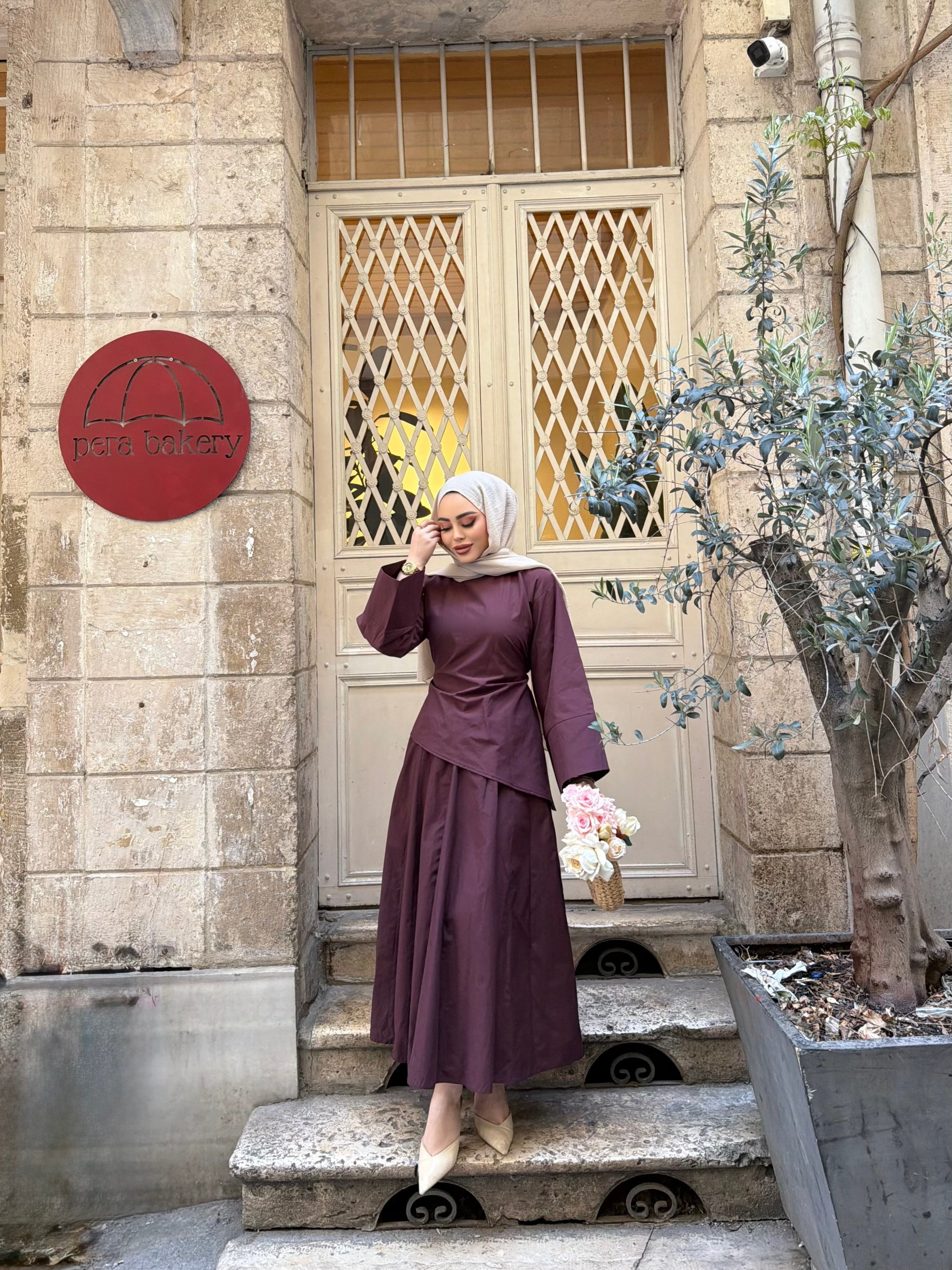 Yalın Etekli Takım - Mürdüm