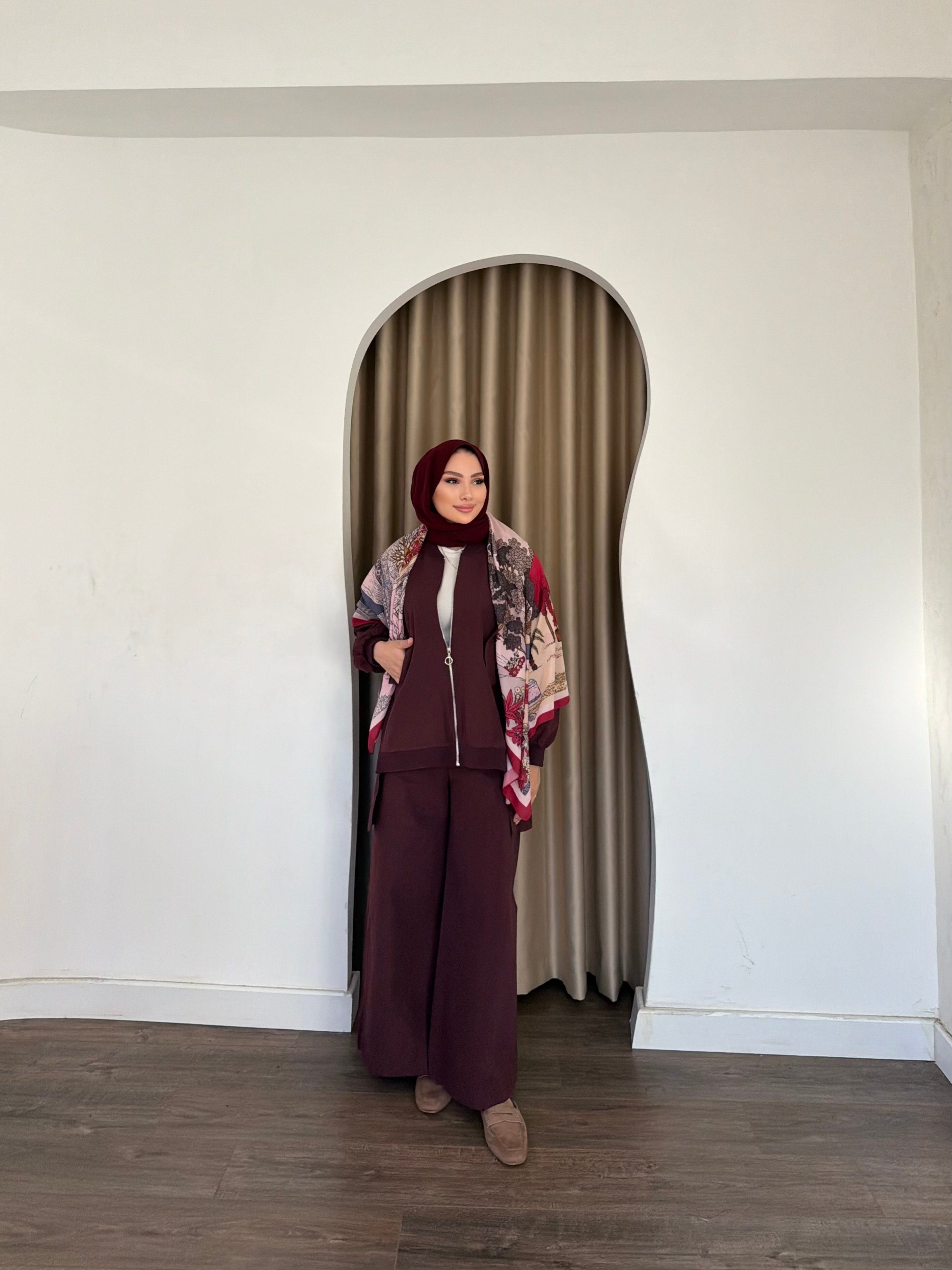 Yasmin Ceket Takım - Bordo
