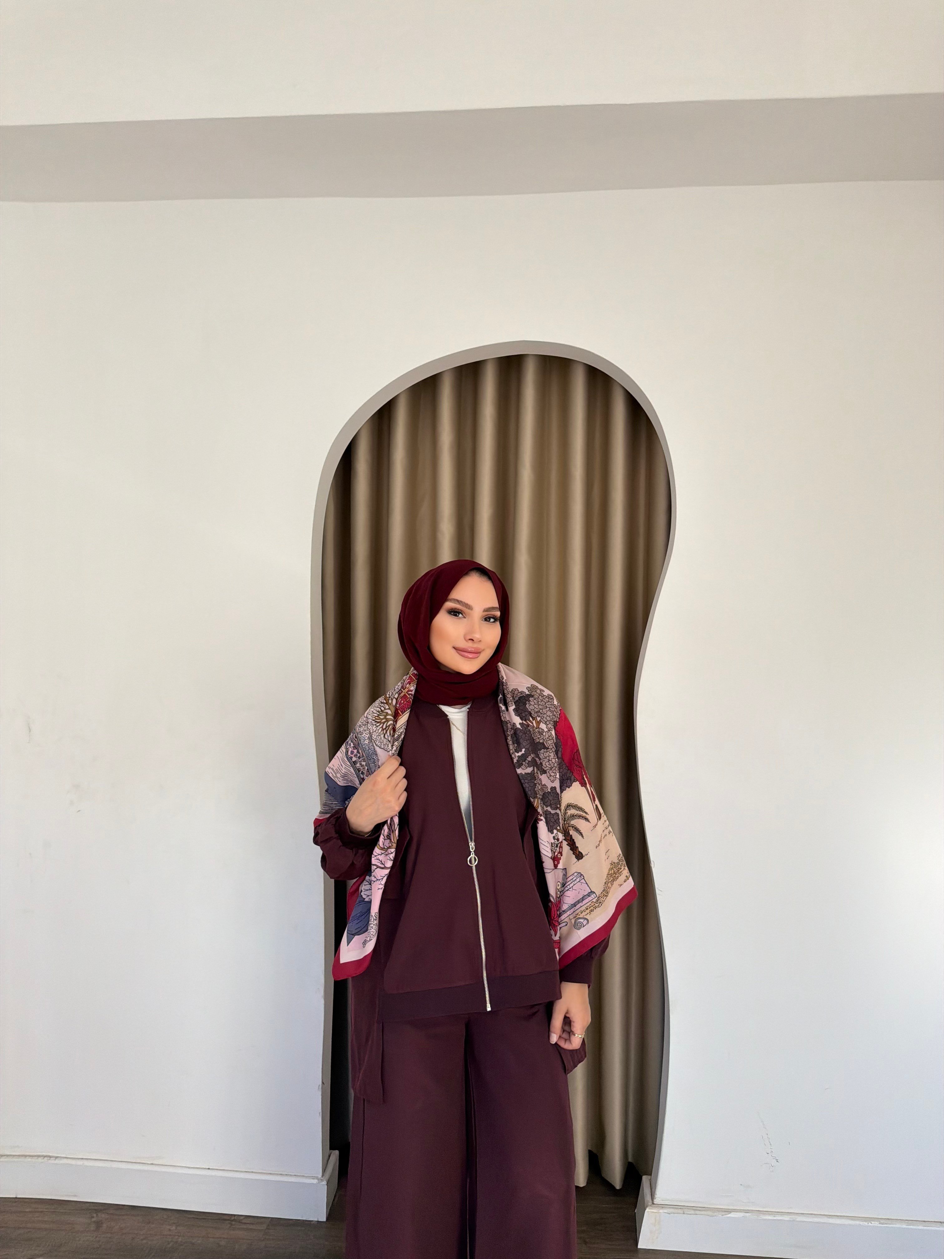 Yasmin Ceket Takım - Bordo