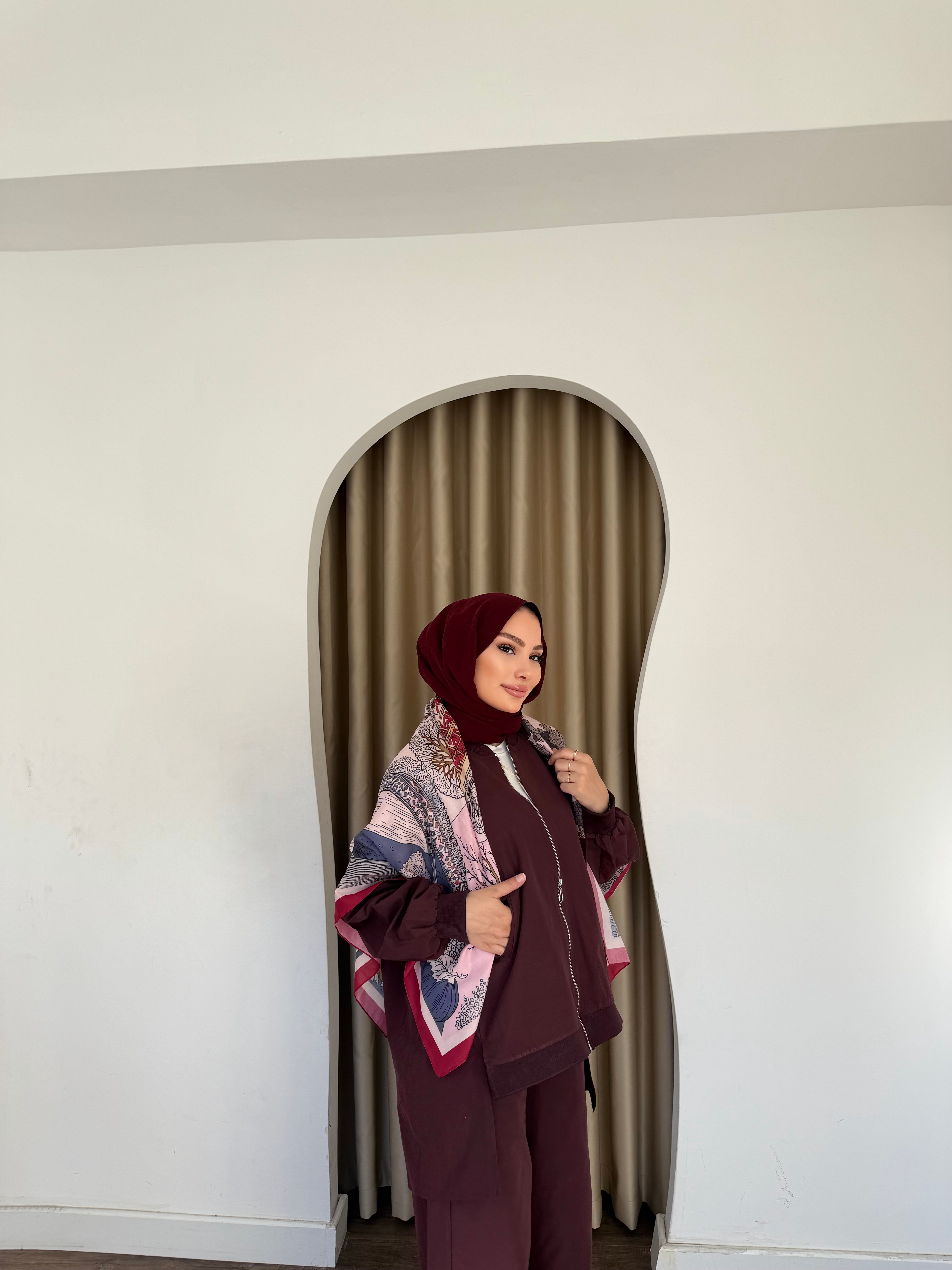 Yasmin Ceket Takım - Bordo