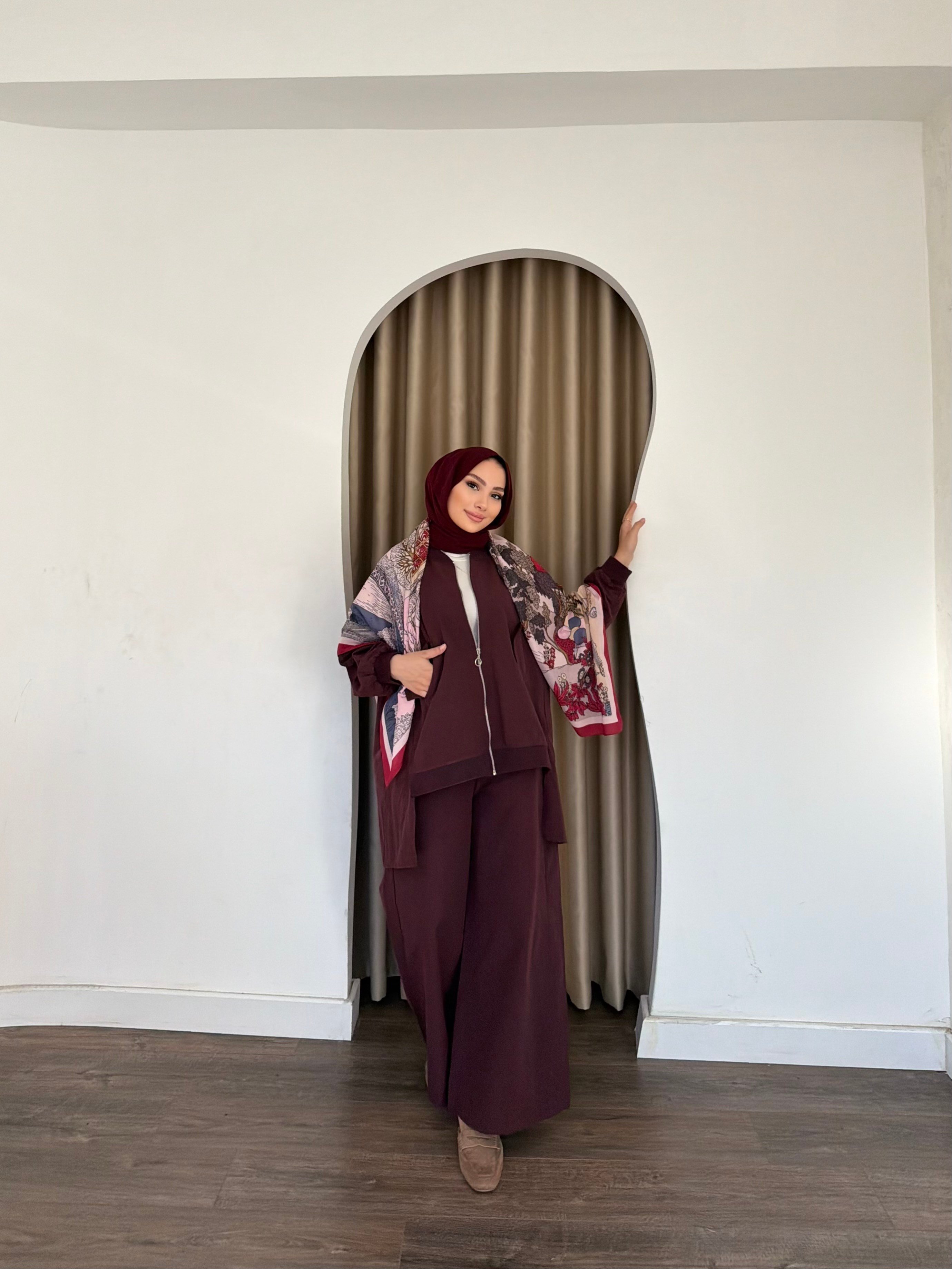 Yasmin Ceket Takım - Bordo